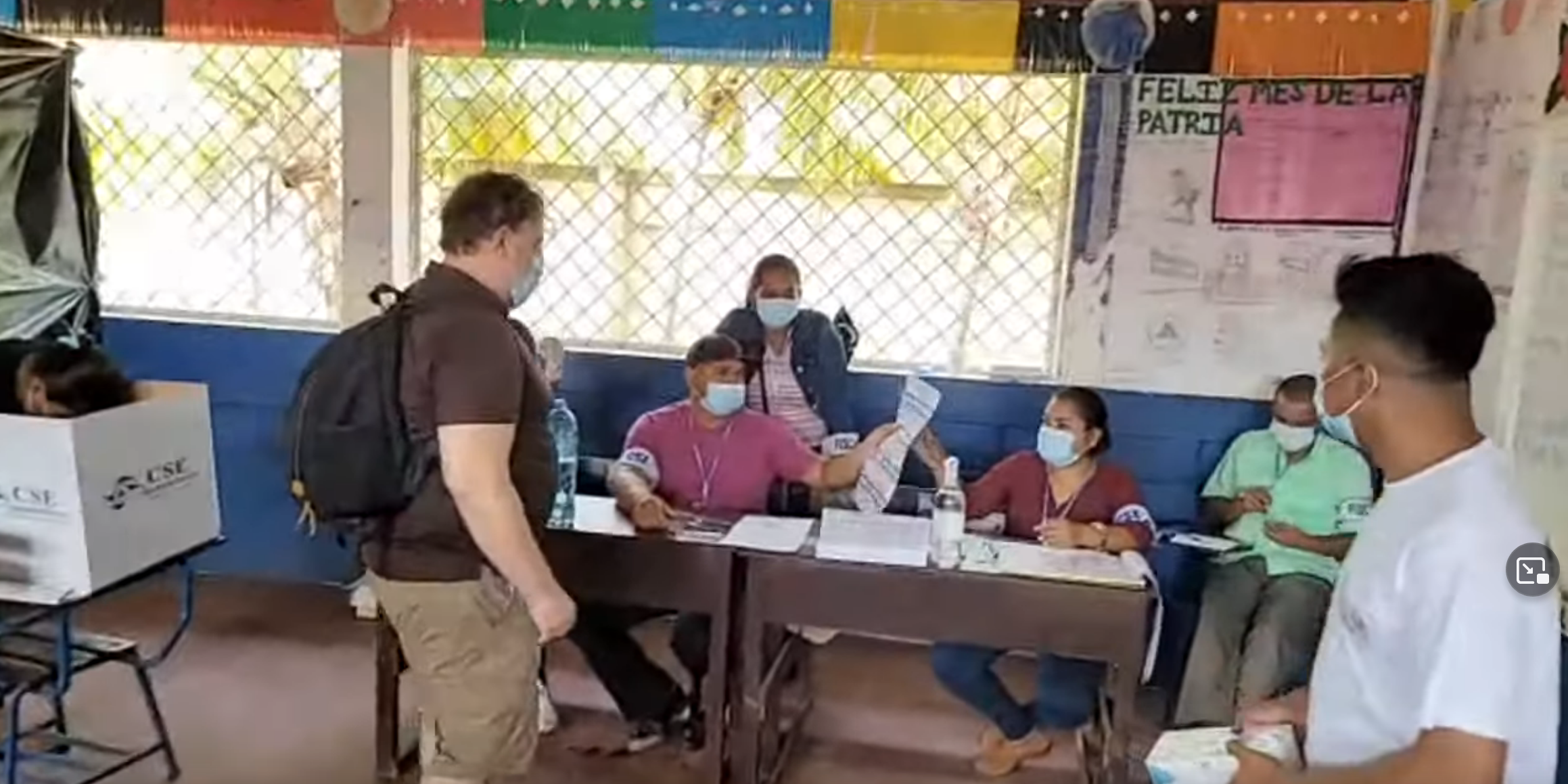 Podcast host at Nicaraguan polling station