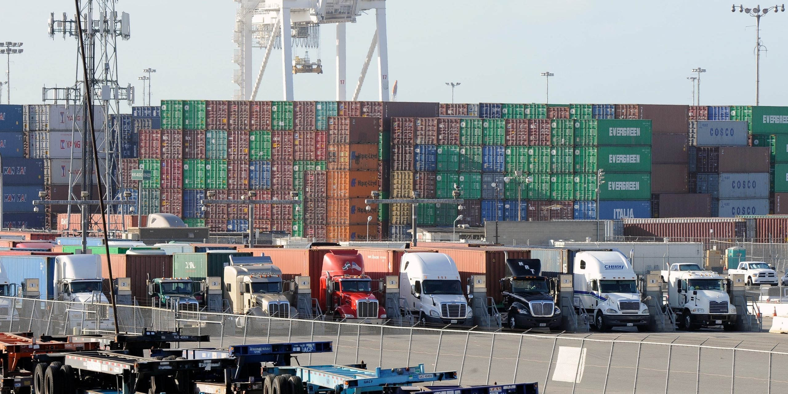 Truck drivers at Port of Long Beach