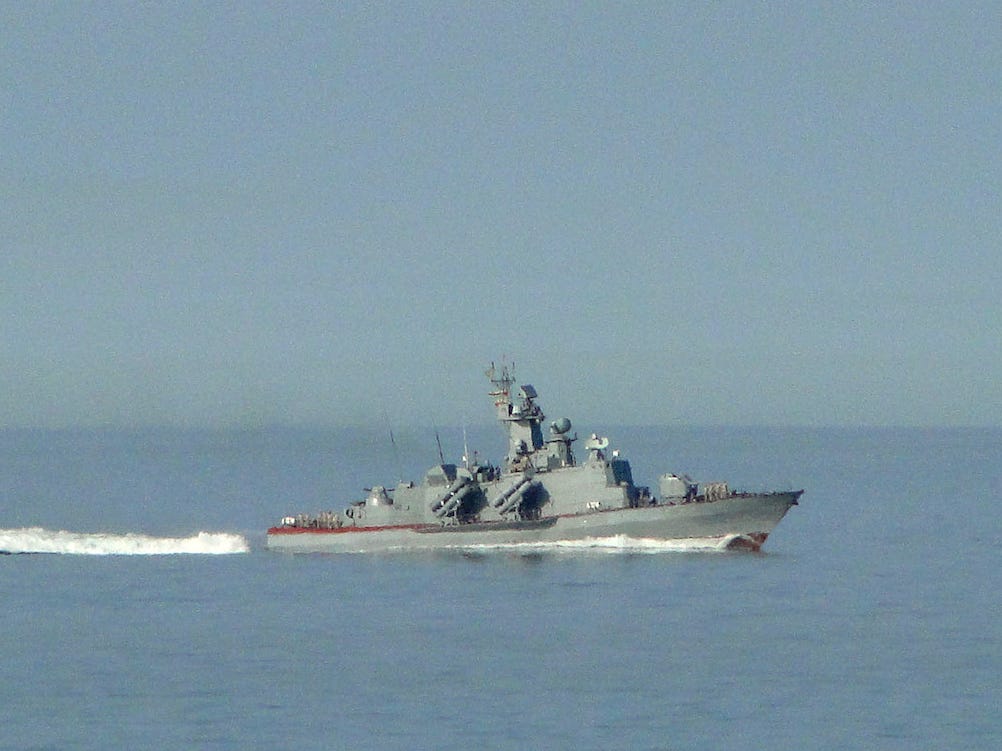 Turkmenistan navy missile ship in Caspian Sea