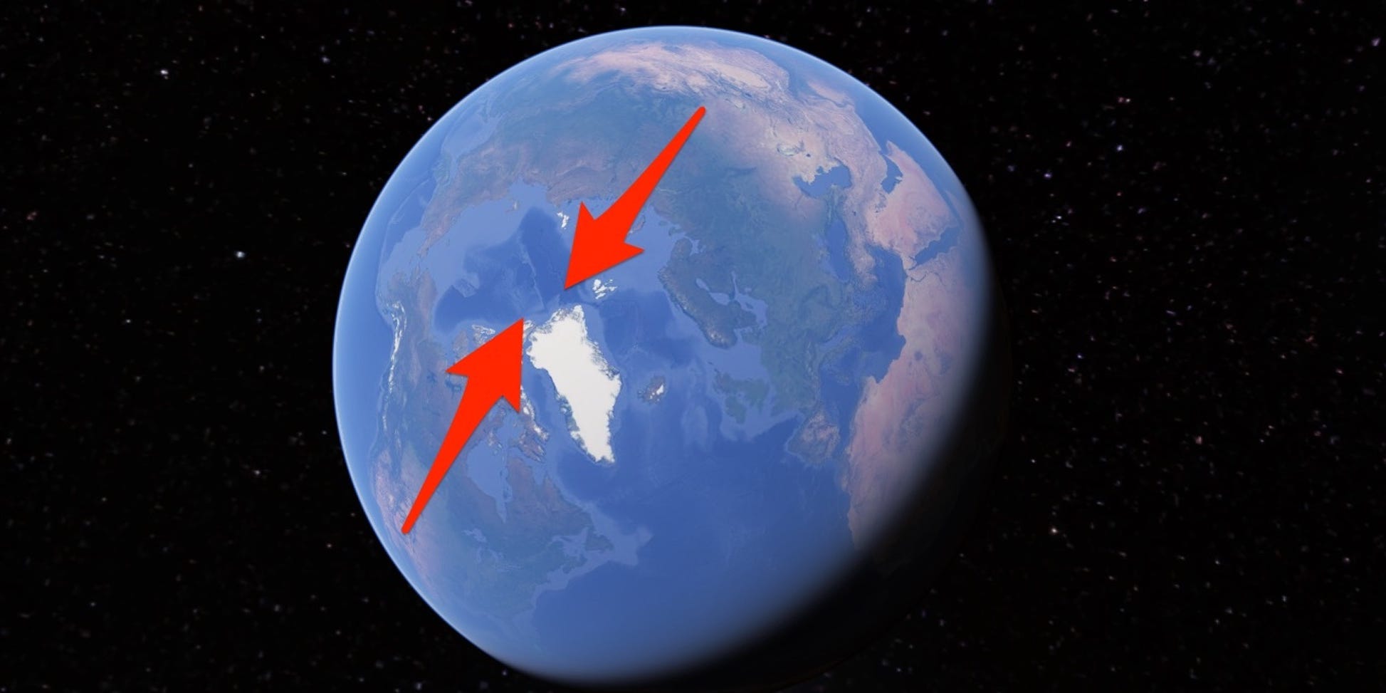 arrows on a picture of the globe.