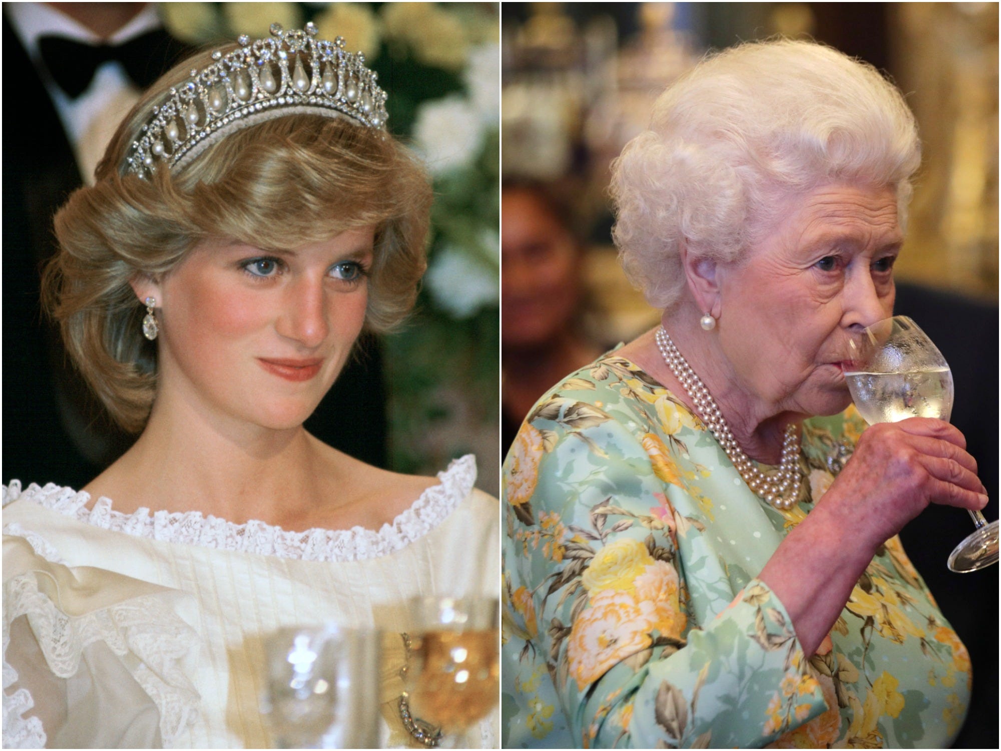 Princess Diana and Queen Elizabeth II.