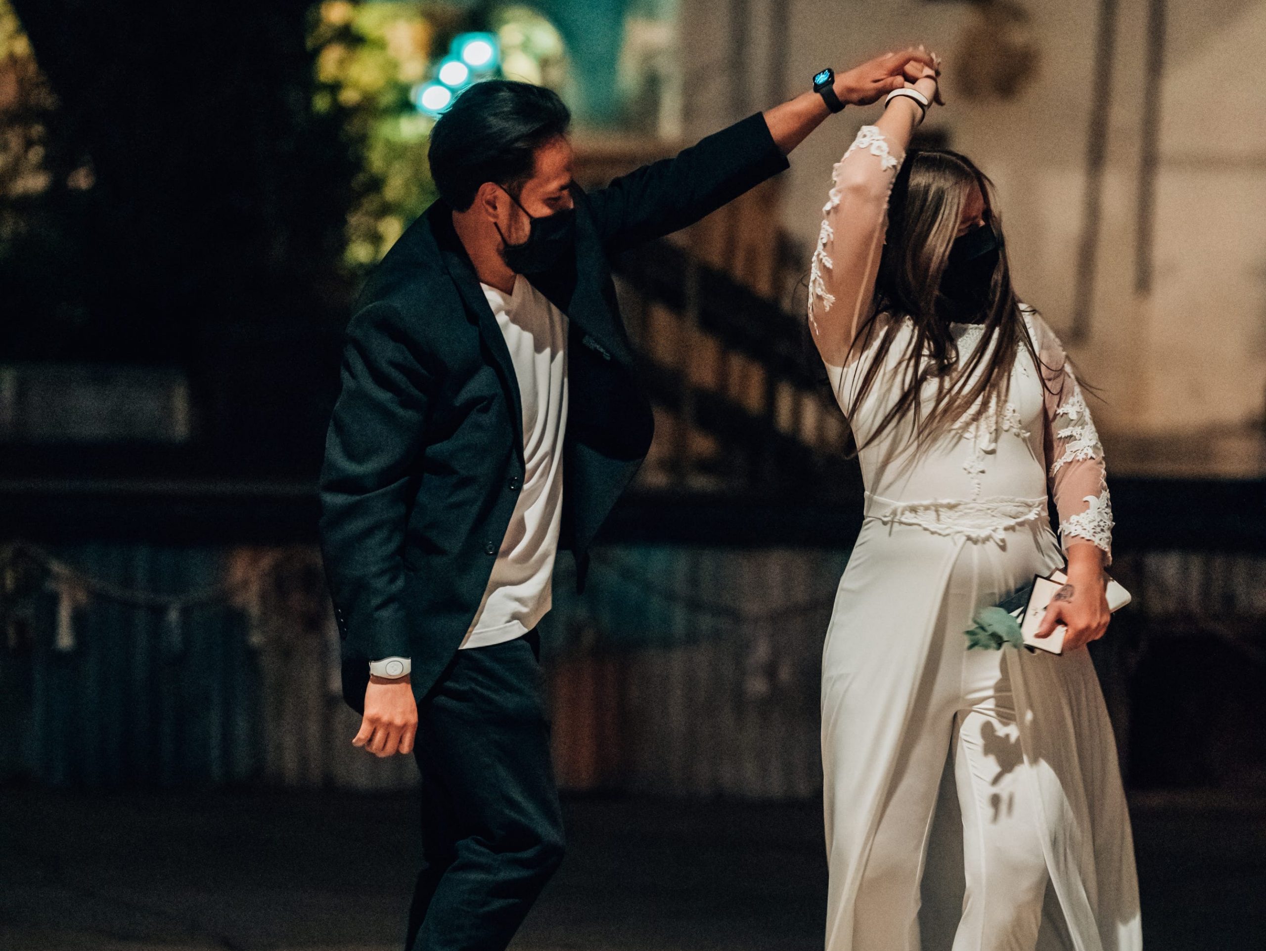 Freelancer Mystee Ipong dancing with her husband.