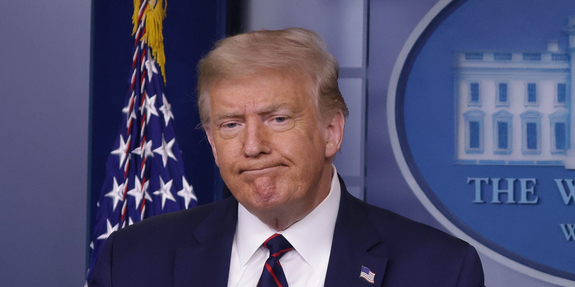 Former President Donald Trump speaks during a news conference at the White House on July 30, 2020.