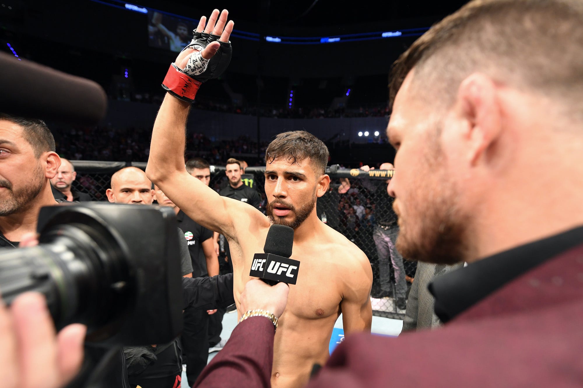 Yair Rodriguez celebrates a recent win.