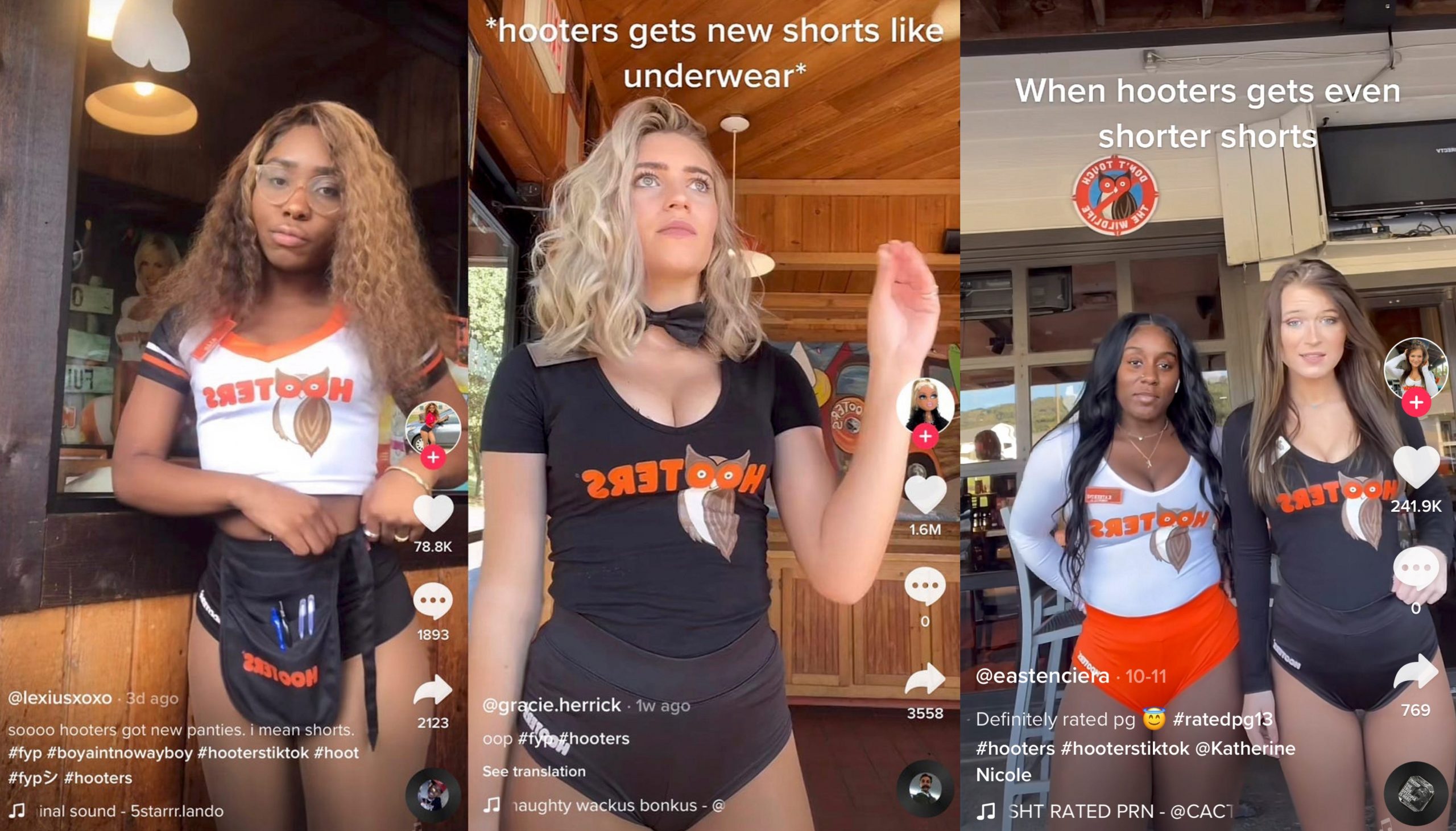 Hooters employees' viral TikToks about the company's new "underwear" uniforms.