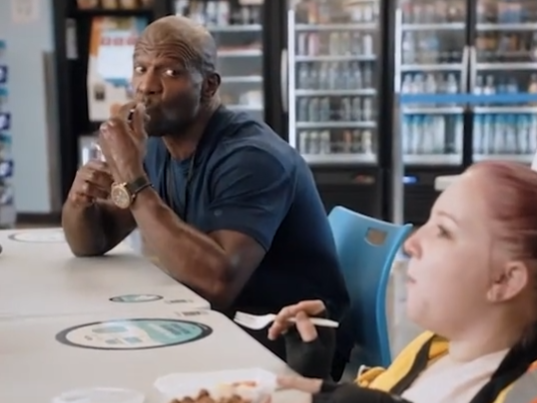 Terry Crews stars in an Amazon ad for Amazon's fulfillment center jobs in early November 2021.