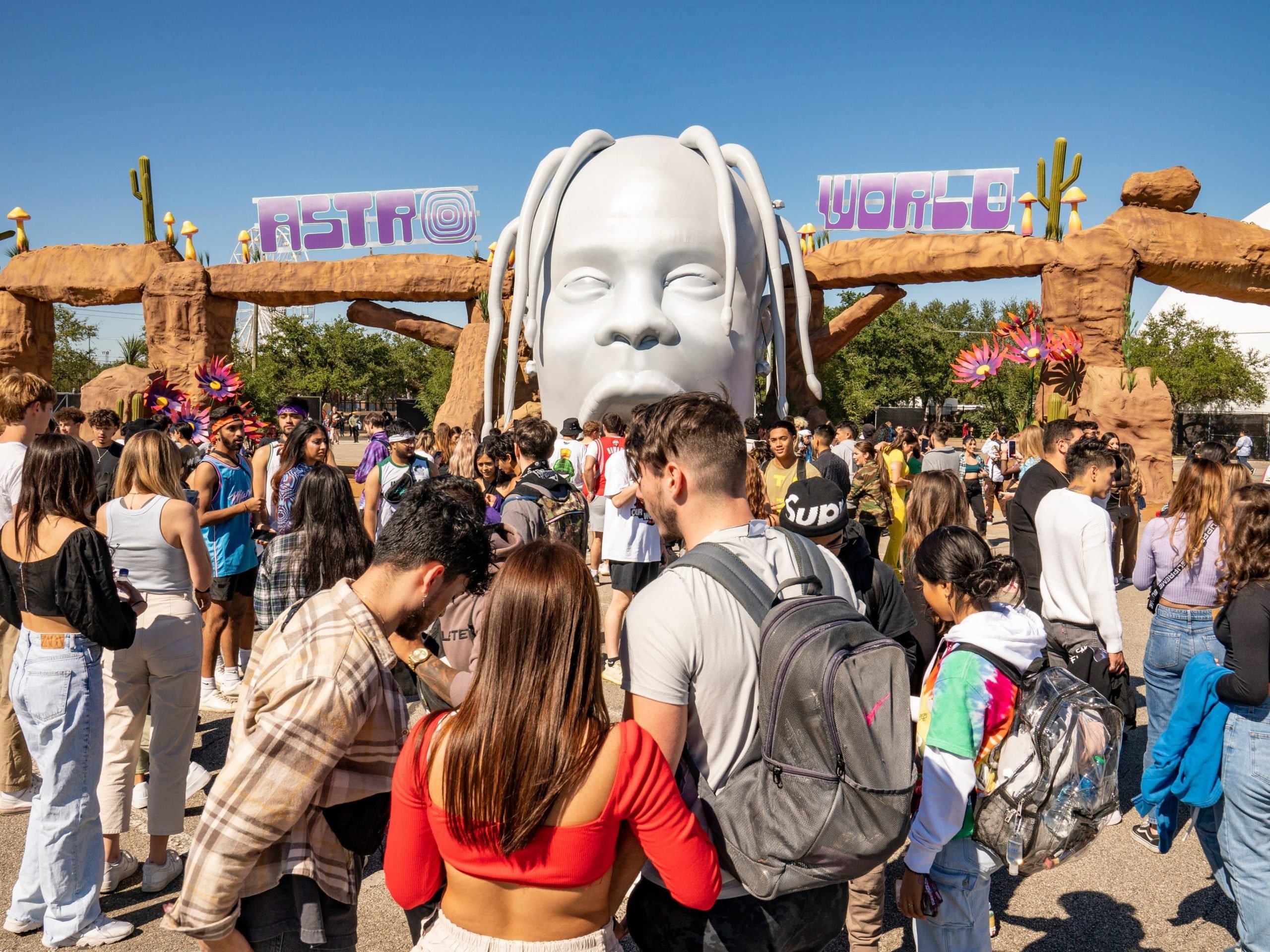 Fans during 2021 Astroworld Festival at NRG Park on November 05, 2021 in Houston, Texas.