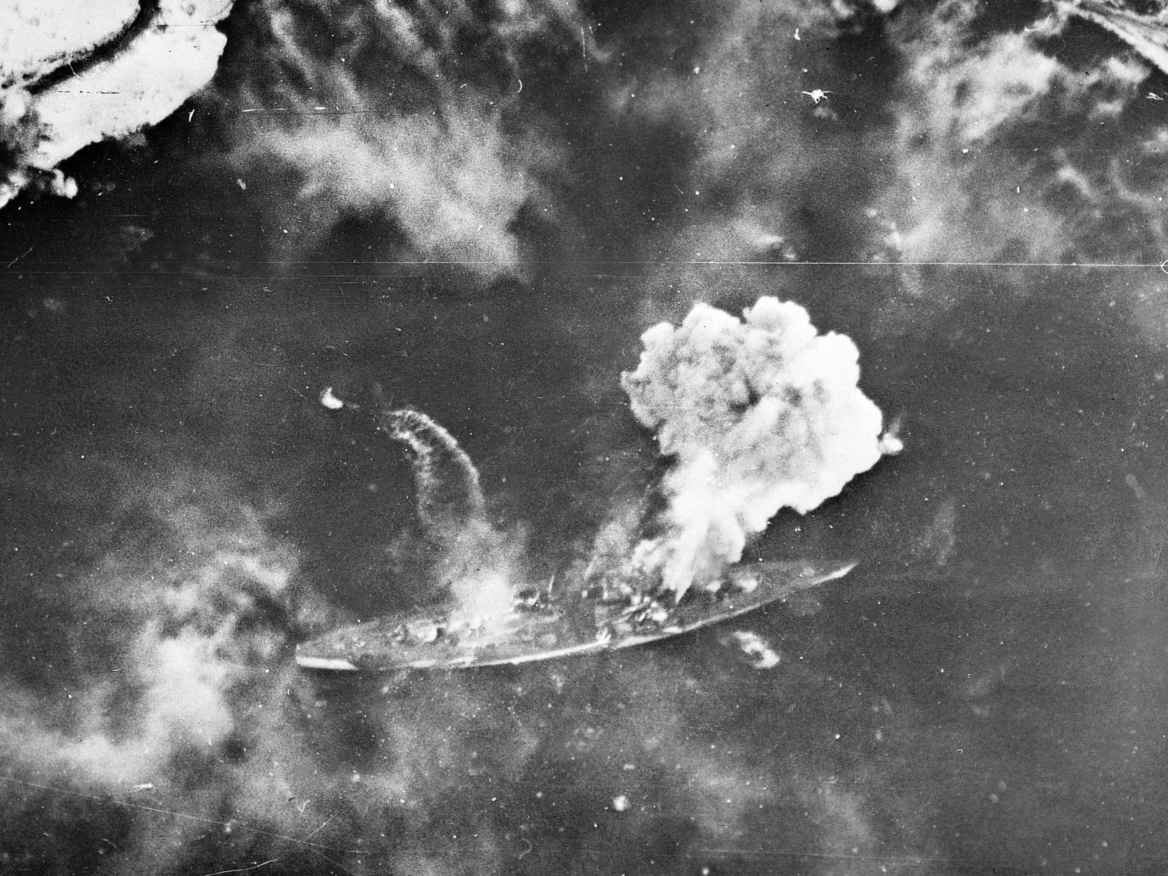 British bomber attack on German battleship Tirpitz