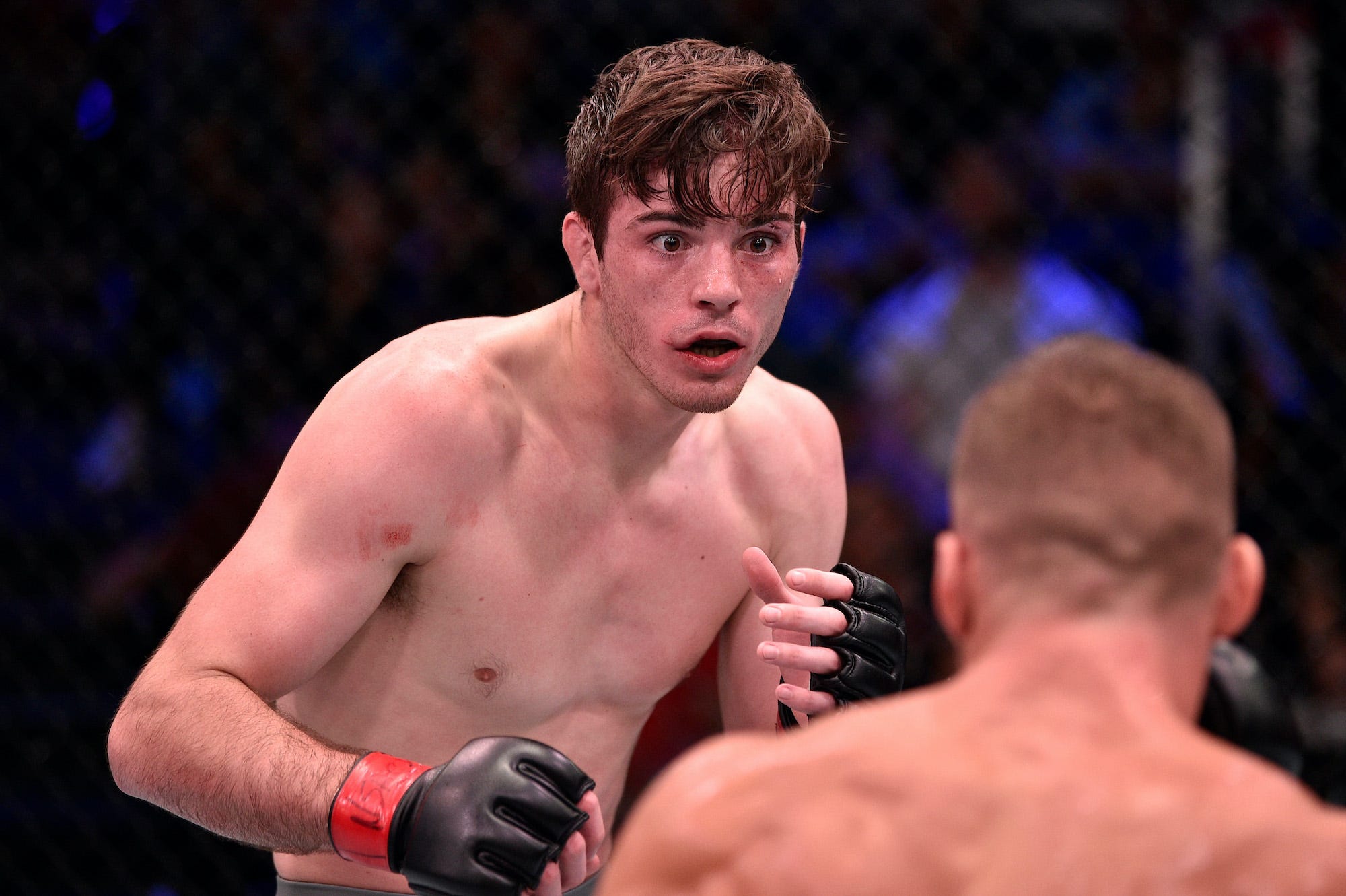 Christian Lohsen has his game face on during a 2019 MMA match in Las Vegas.