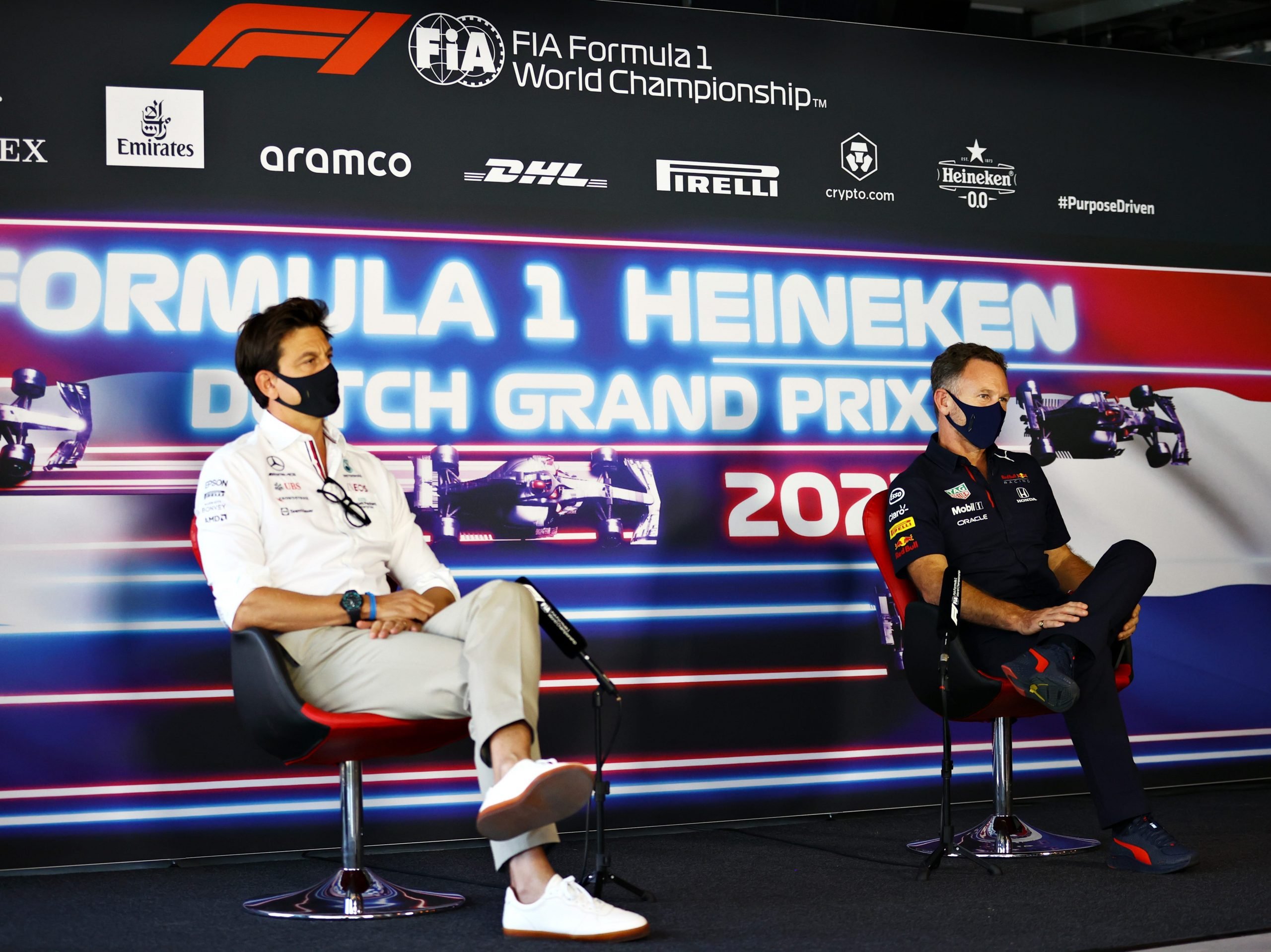 Toto Wolff and Christian Horner at the Dutch Grand Prix.