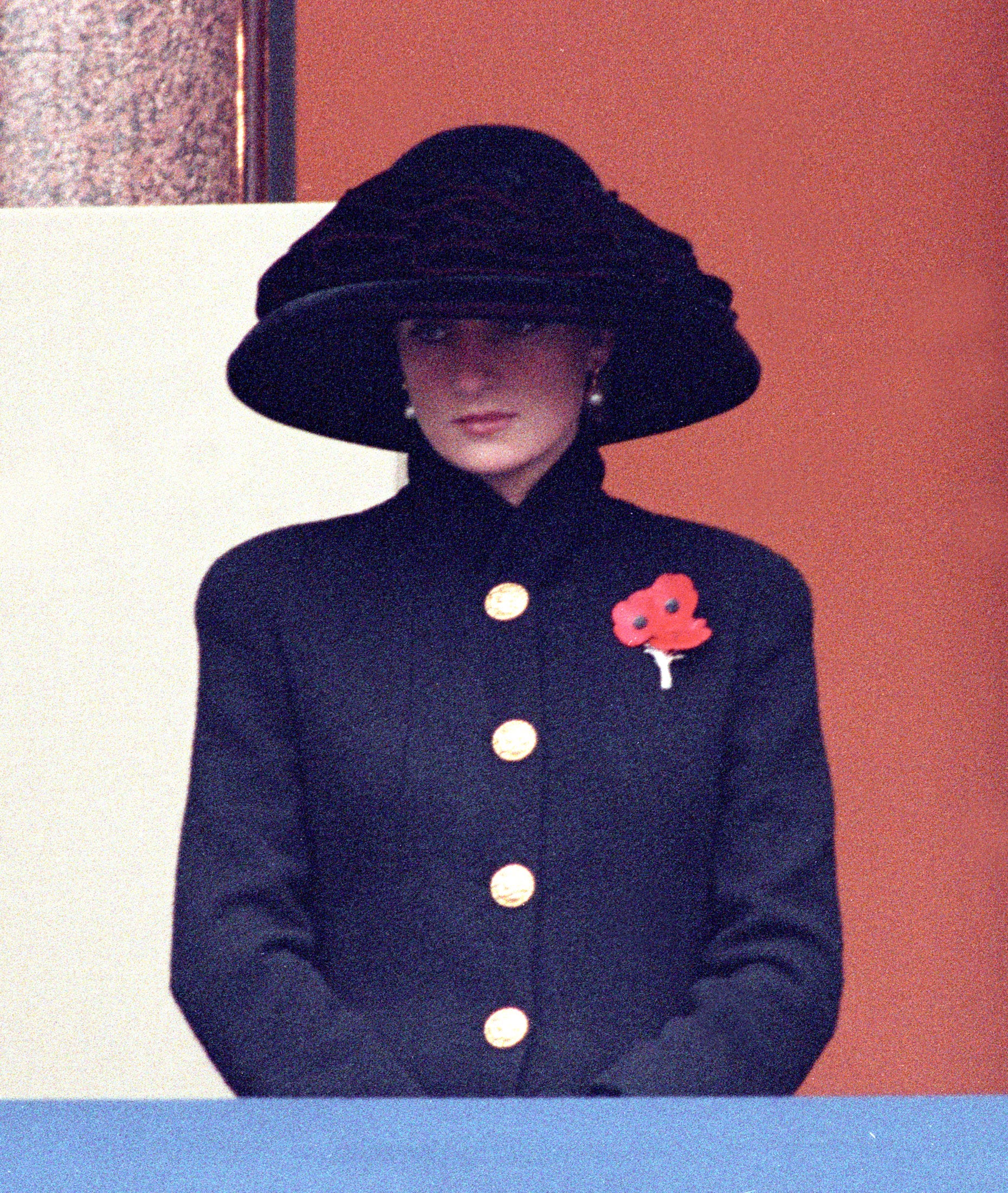 Princess Diana on Remembrance Sunday in 1992.