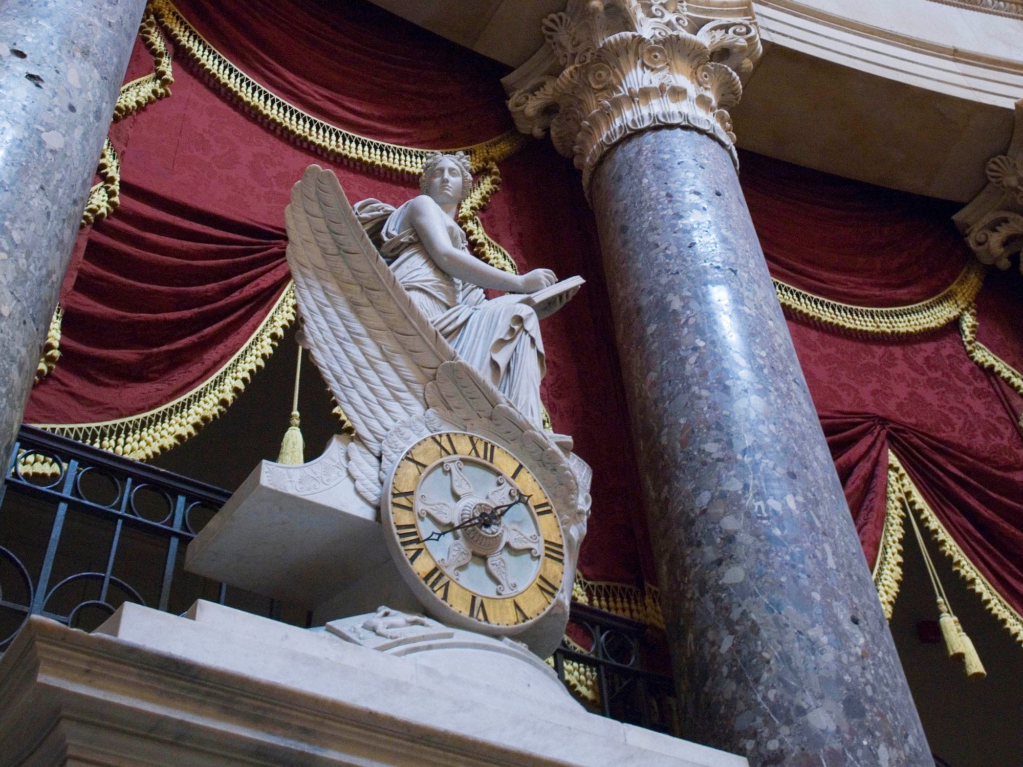 Clio, the “Muse of History,” part of the Car of History Clock in Statuary Hall at the US Capitol on October 11, 2006.