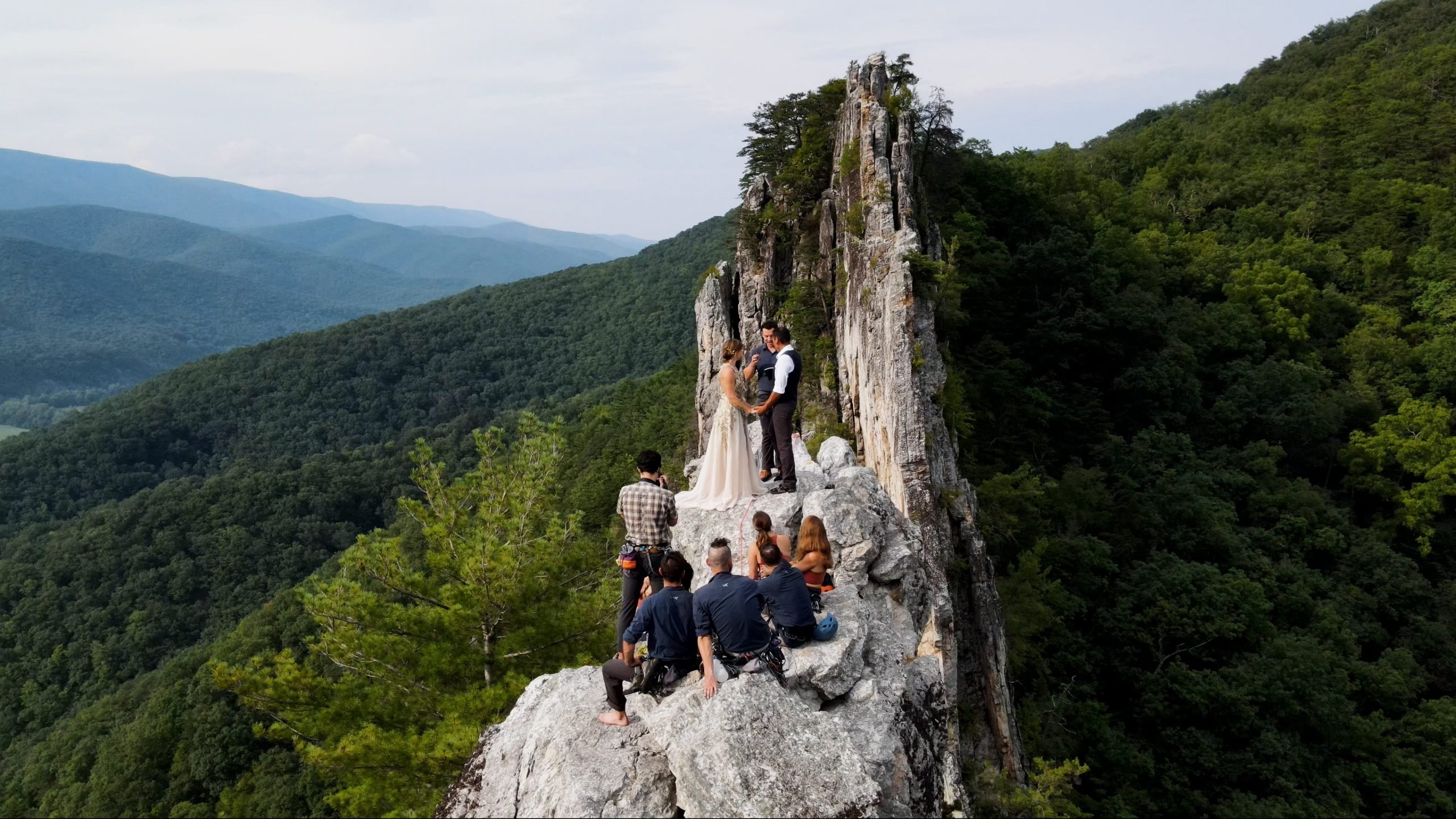 Dawn LeBlond and Christian Lopez's wedding on top of Seneca Rocks.