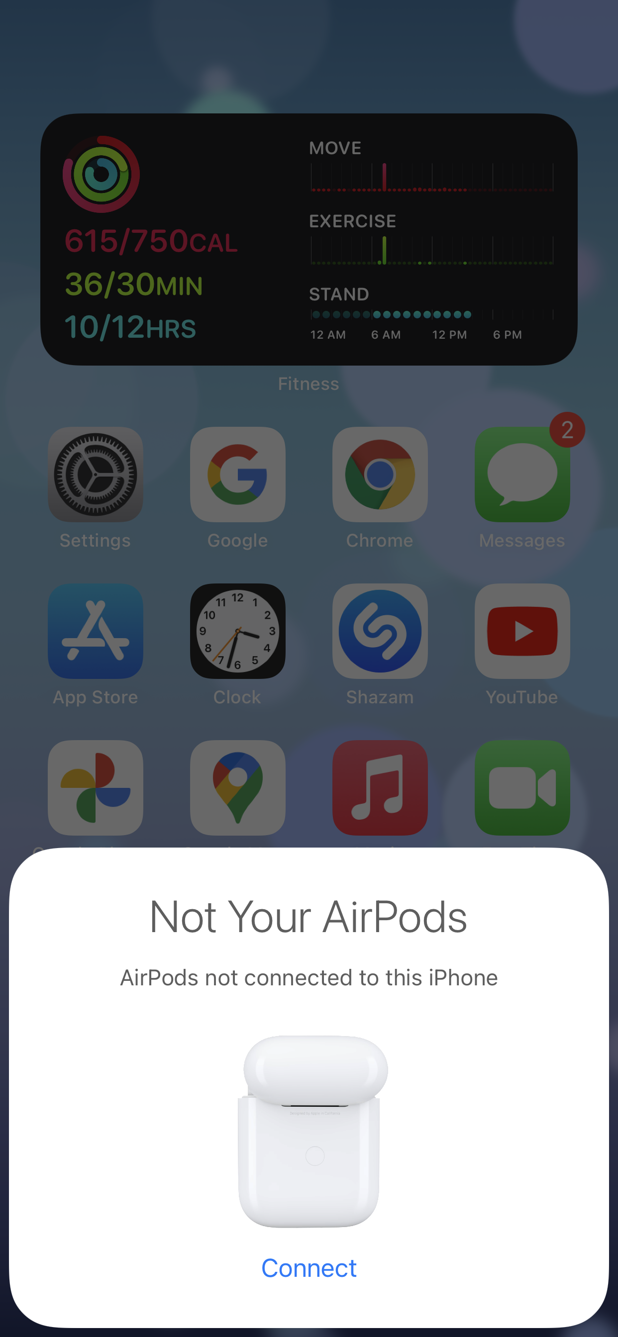 Installing AirPods on an iPhone.