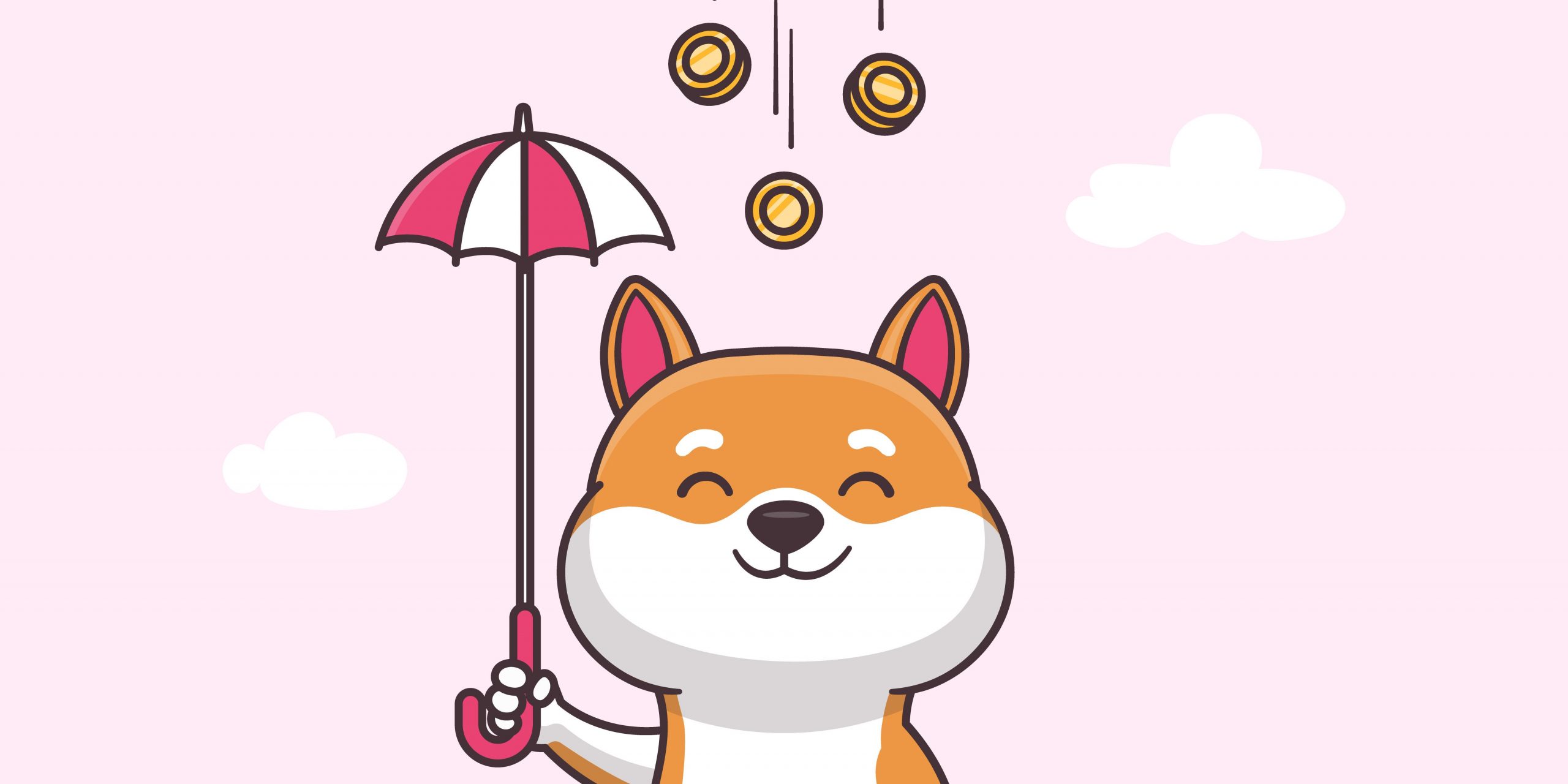 Shiba Inu and umbrella