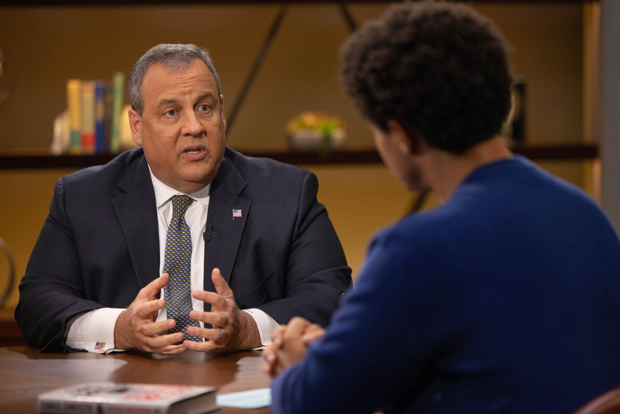 Chris Christie speaks to Trevor Noah during an appearance on "The Daily Show."