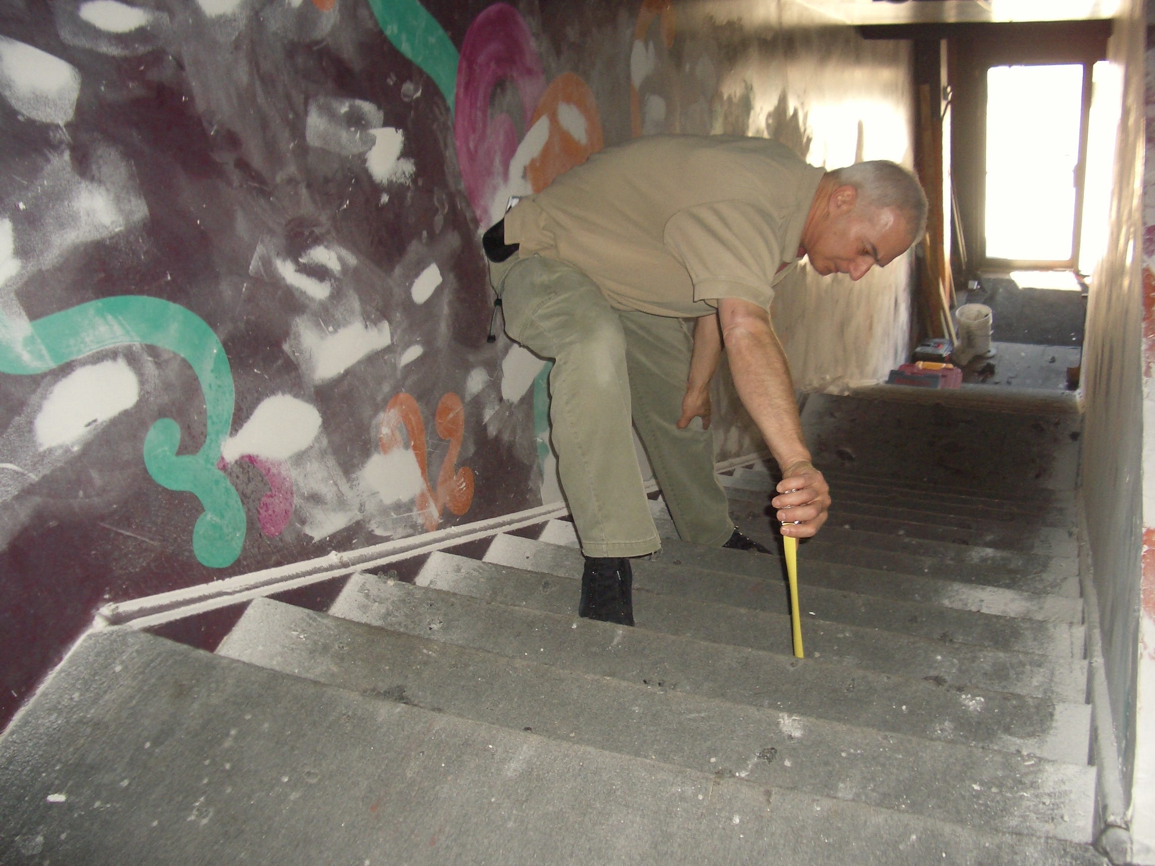 Paul Wertheimer doing an inspection at E-2 Nightclub in 2004.