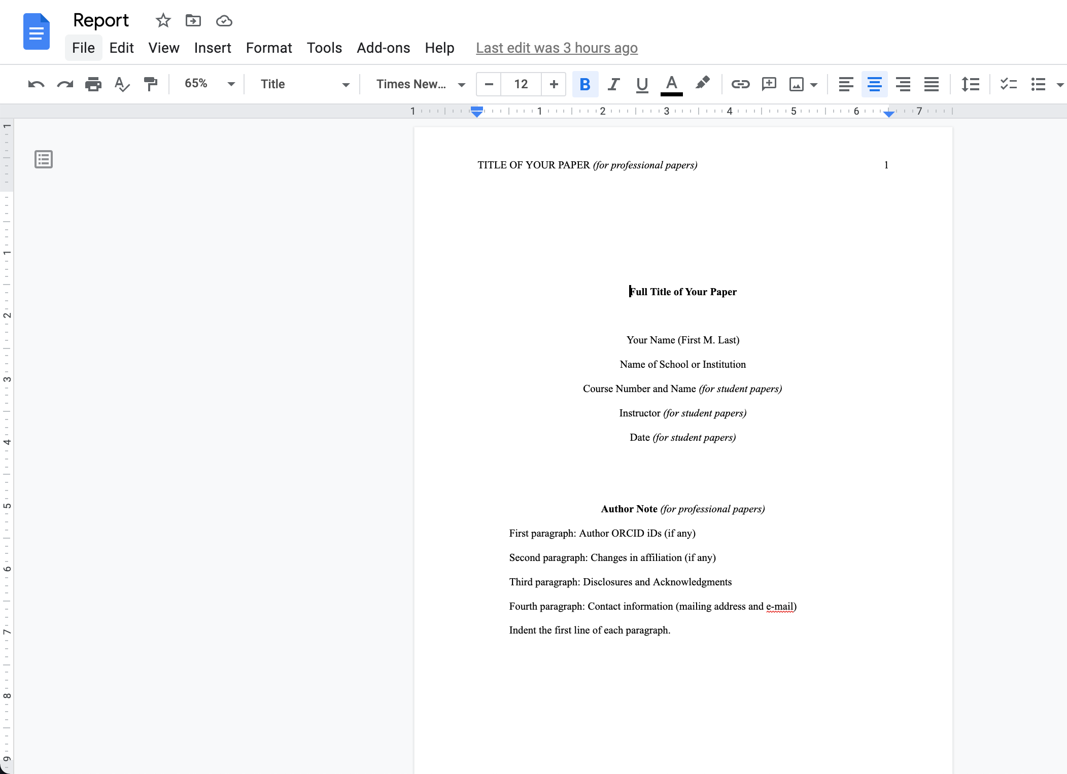 apa paper template google docs