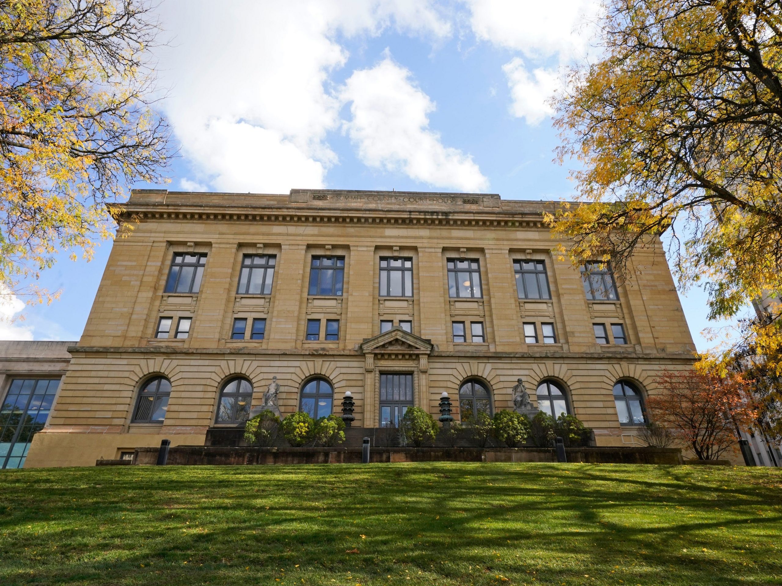 The Summit County Courthouse is shown, Thursday, Oct. 22, 2020, in Akron, Ohio.