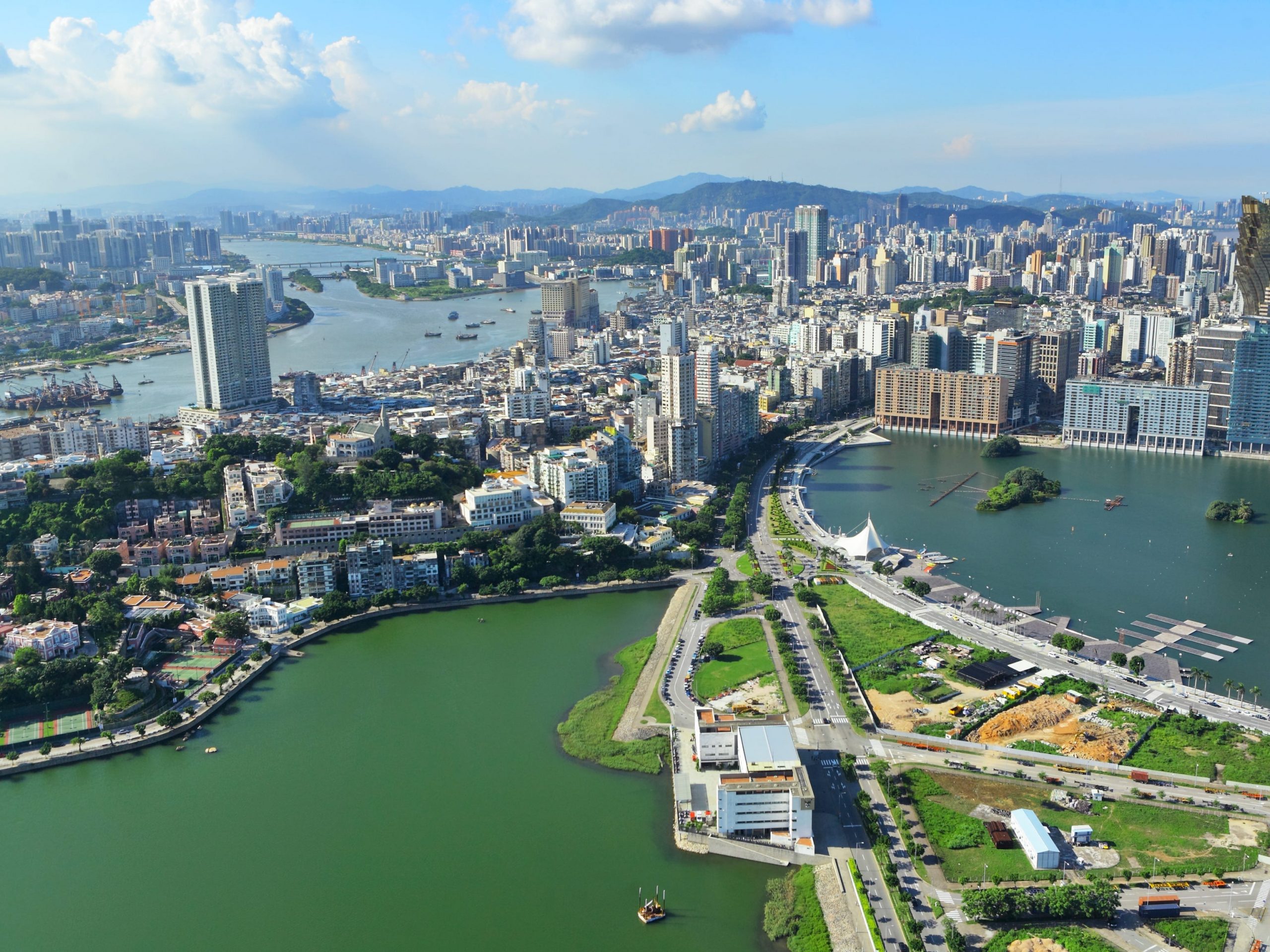 Aerial view of Macau city