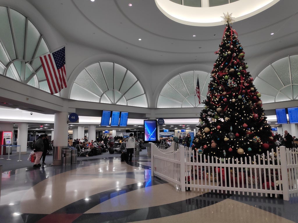 Holiday travelers at LAX airport