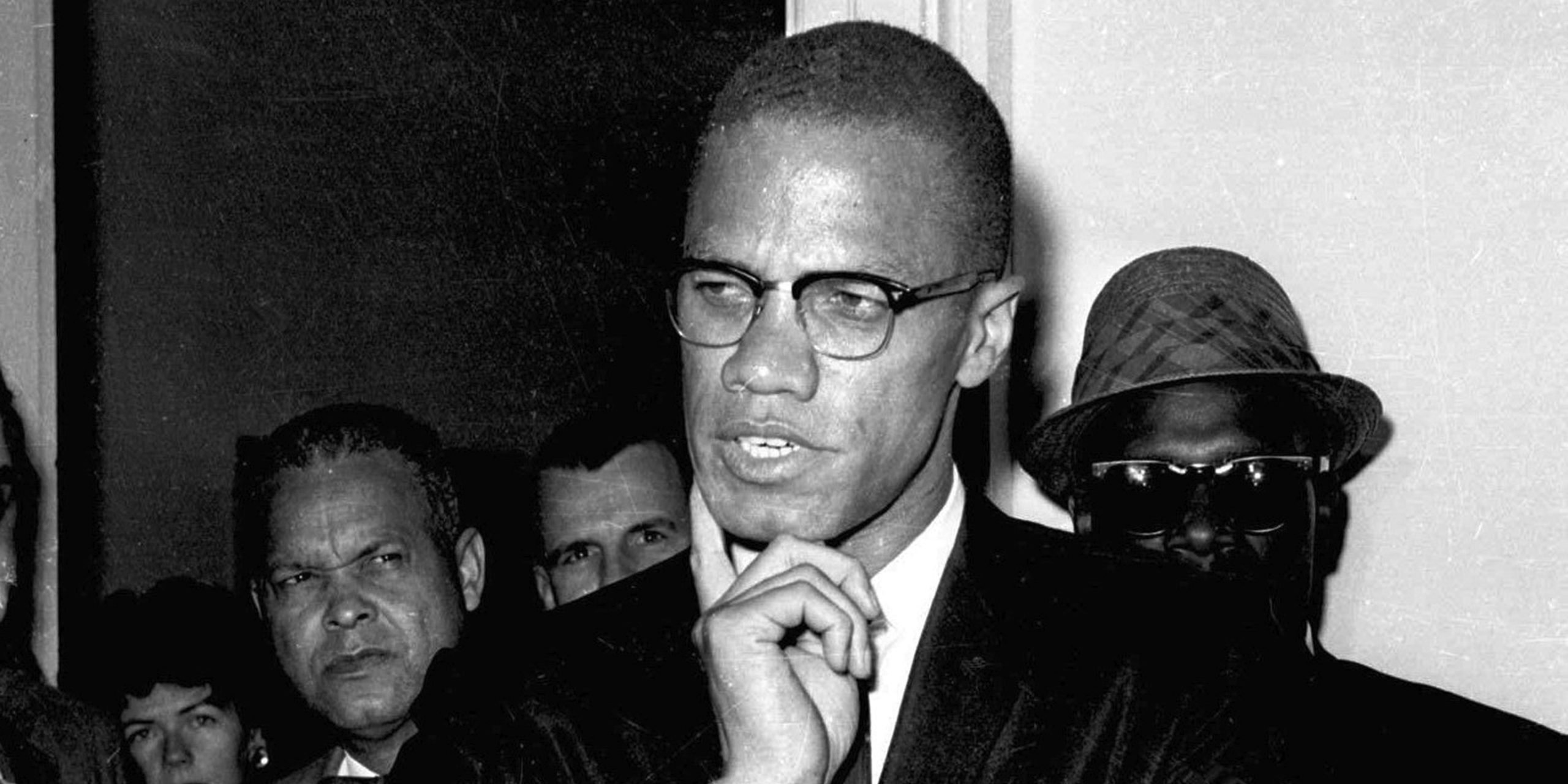 Malcolm X speaks to reporters in Washington, D.C., May 16, 1963.