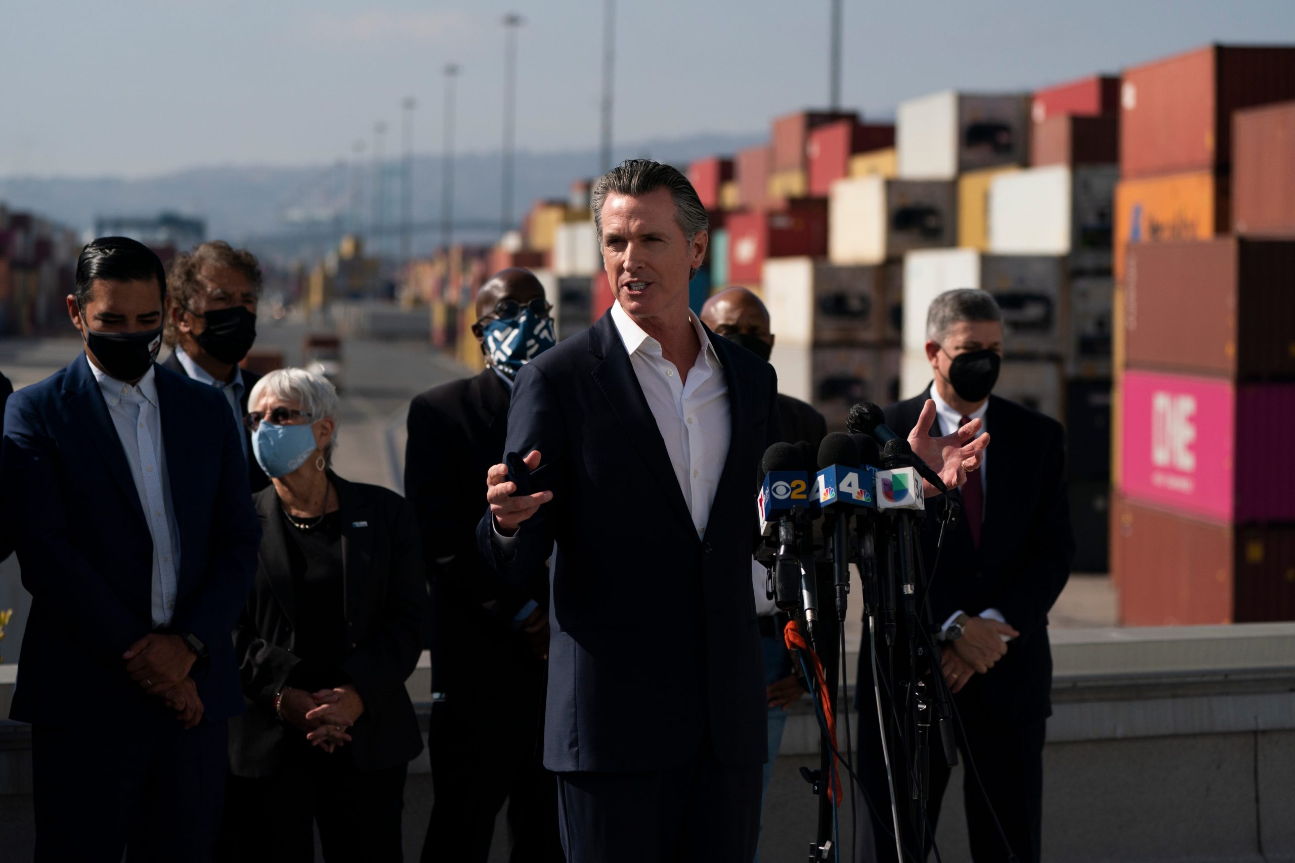 Gavin Newsom at Southern California ports
