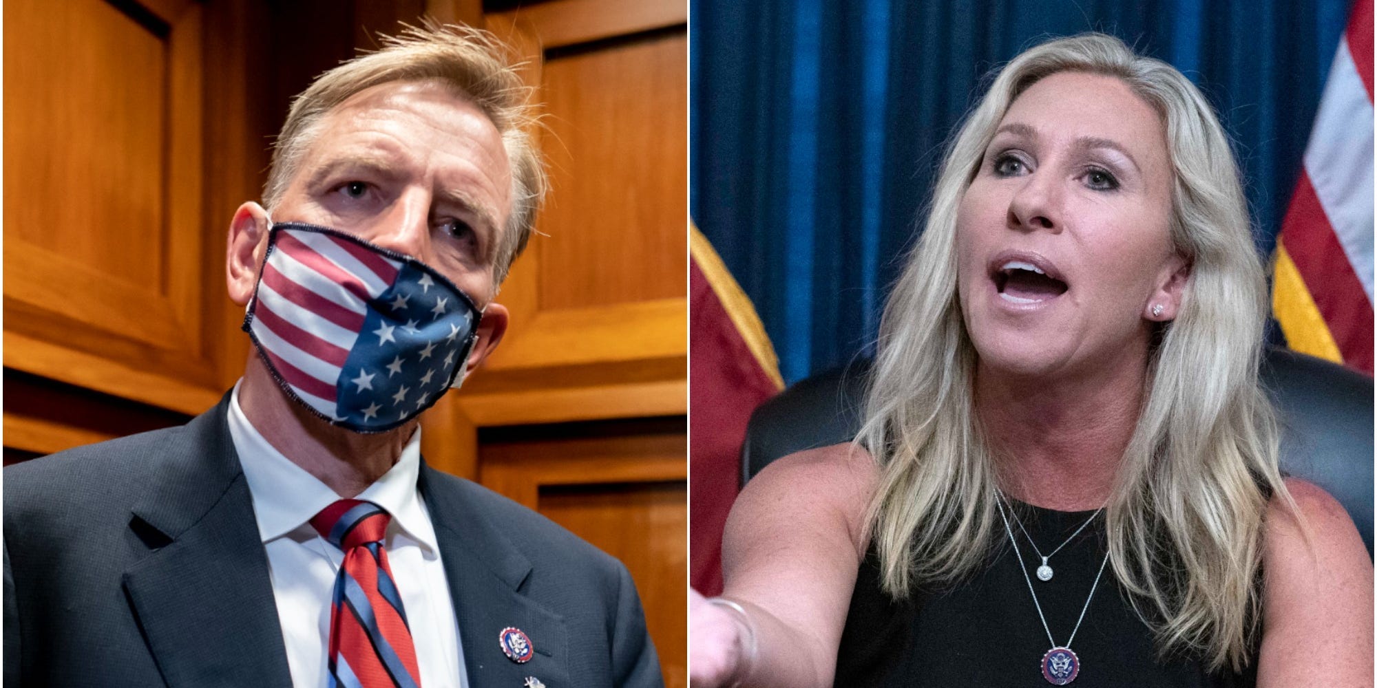 Republicans Reps. Paul Gosar of Arizona and Marjorie Taylor Greene of Georgia.