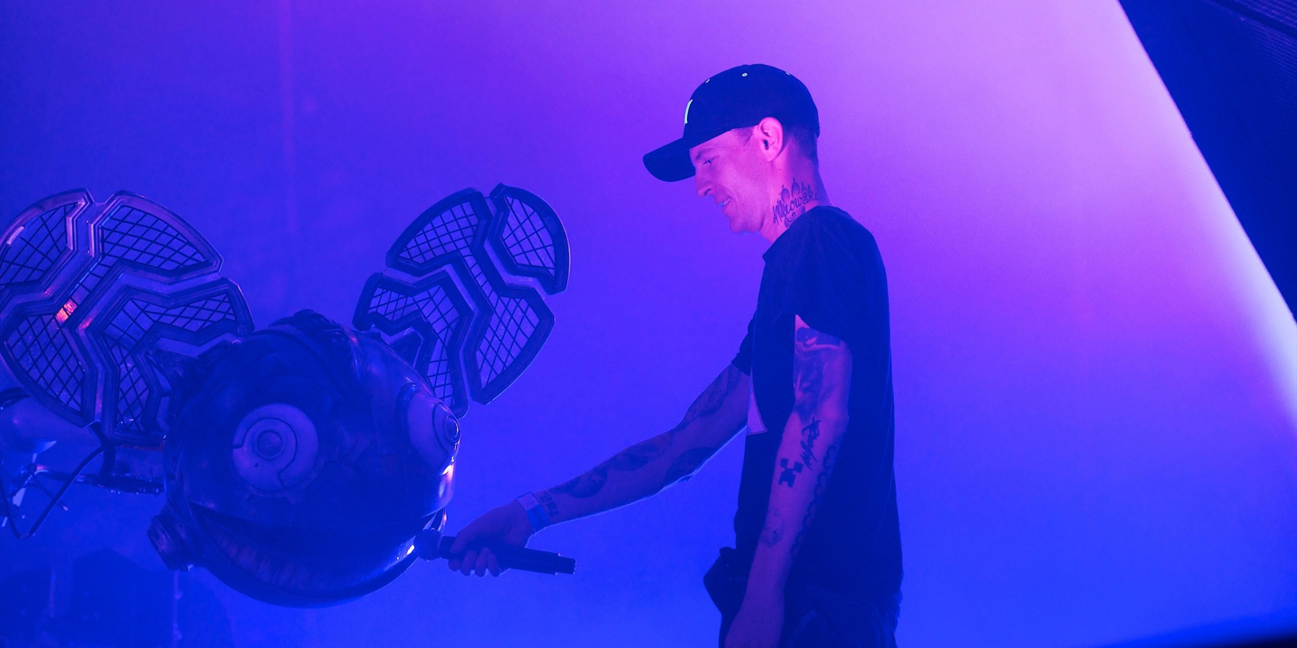 DeadMau5 performs at the Budweiser Made in America Music Festival in Philadelphia, PA on August 31, 2013.