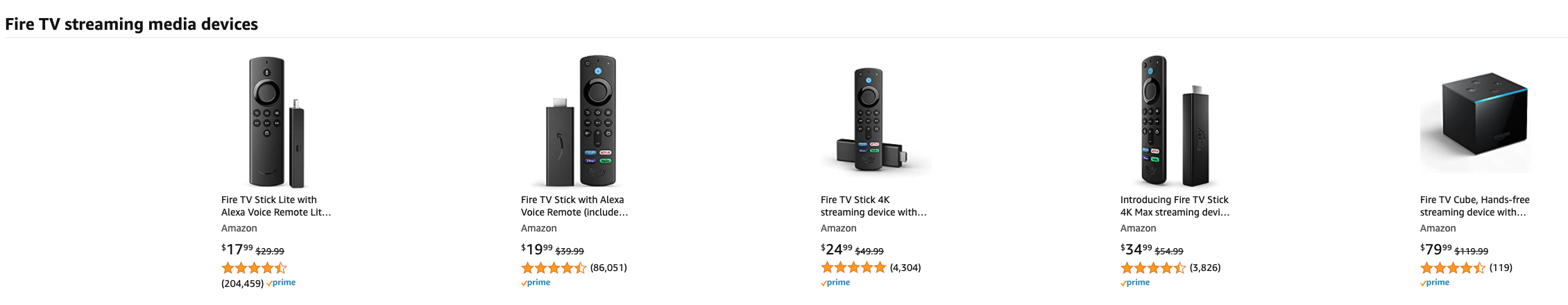 Every version of the Amazon Fire TV, along with their prices.