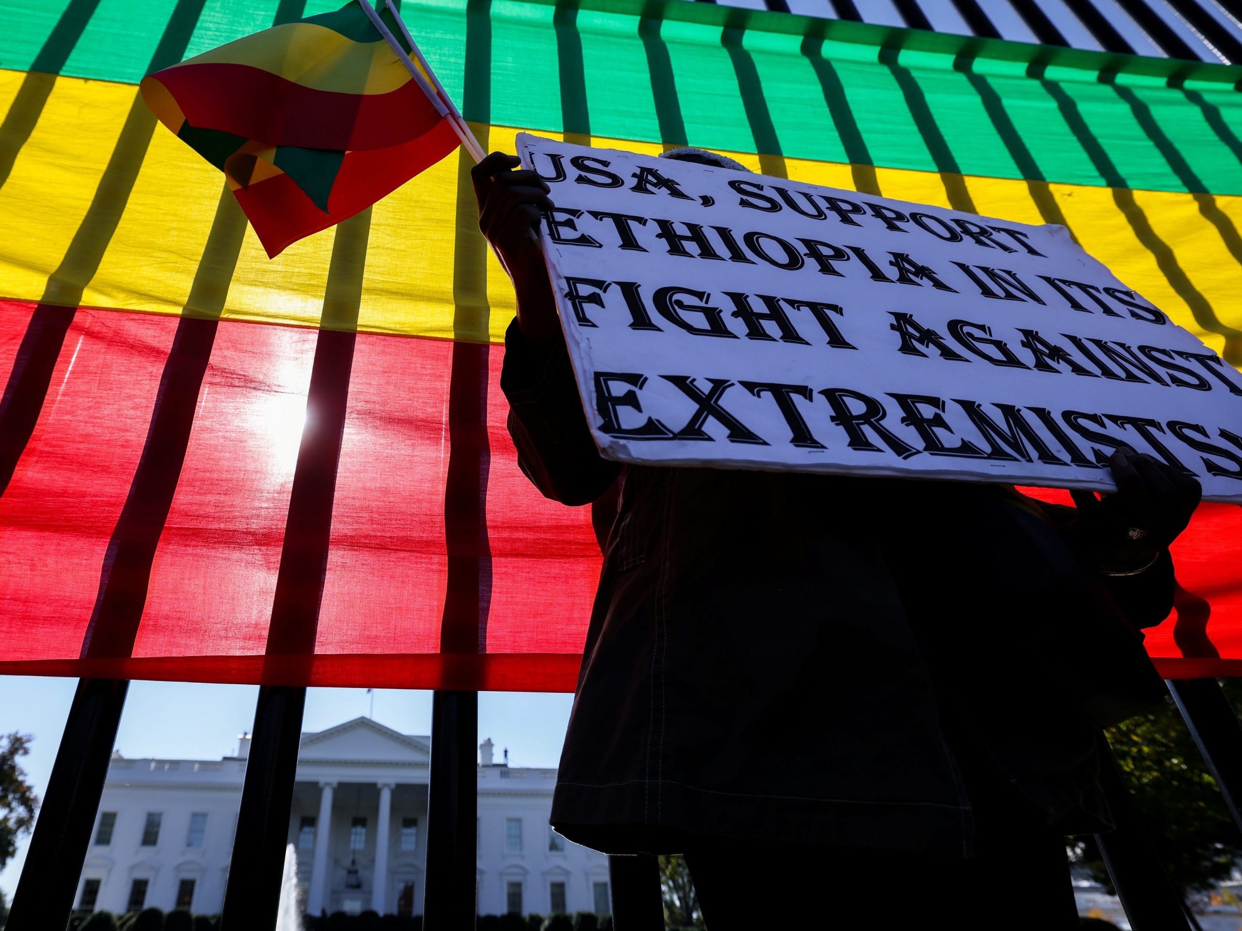 Ethiopian Americans hold demonstrations in front of the White House