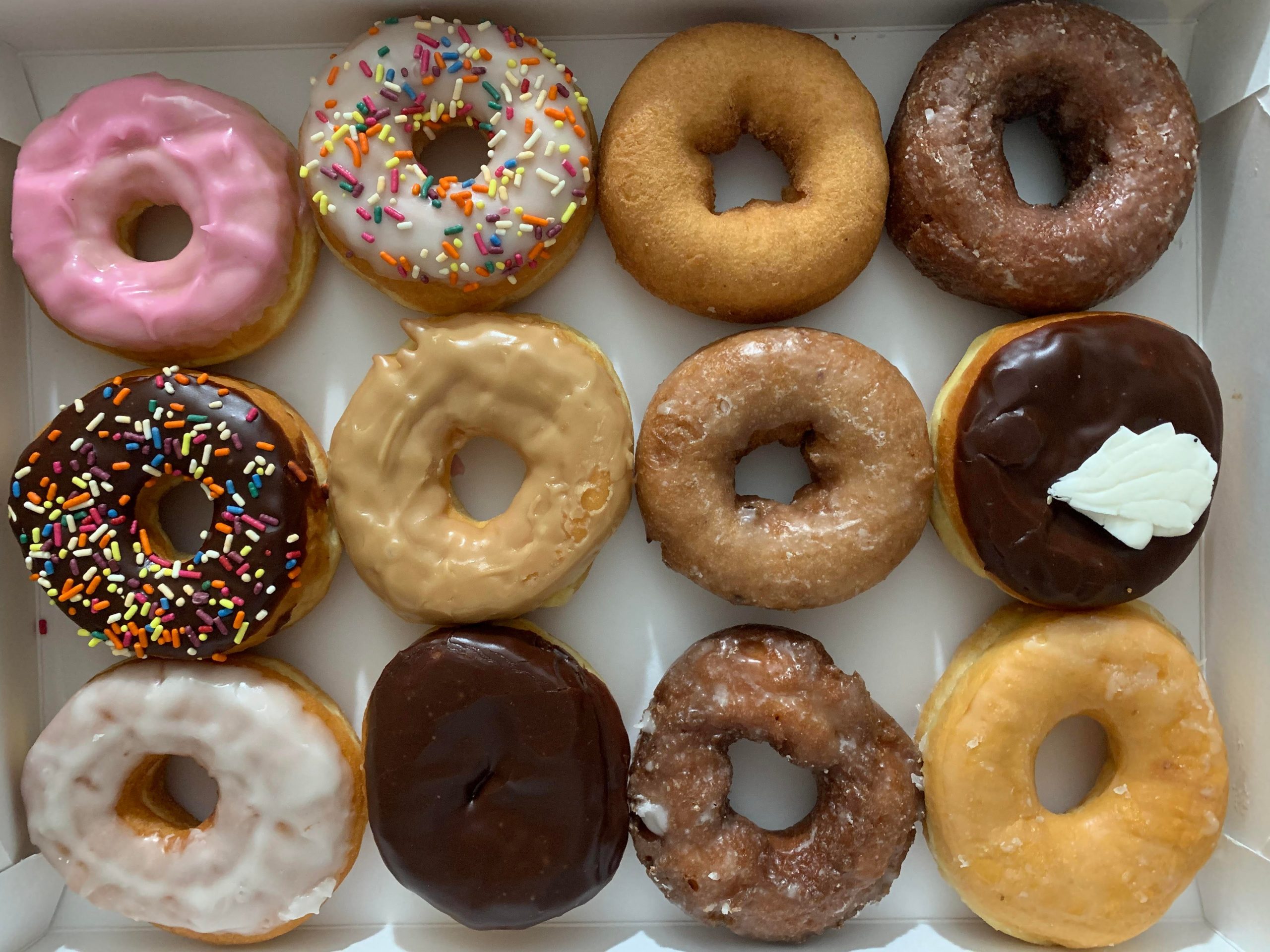 Assorted dozen donuts from Dunkin Donuts