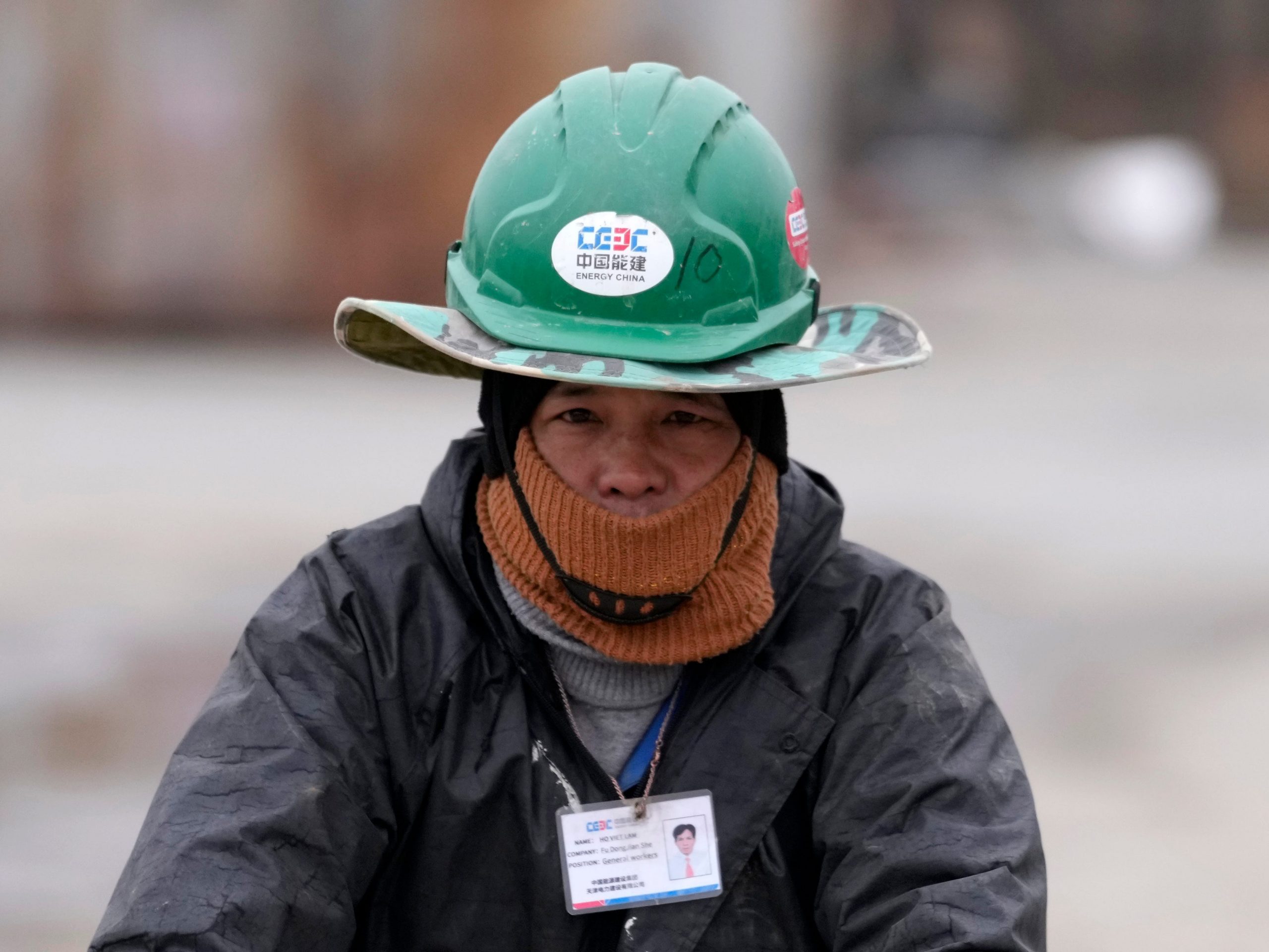 A Vietnamese worker on the Shandong Linglong construction site in Serbia
