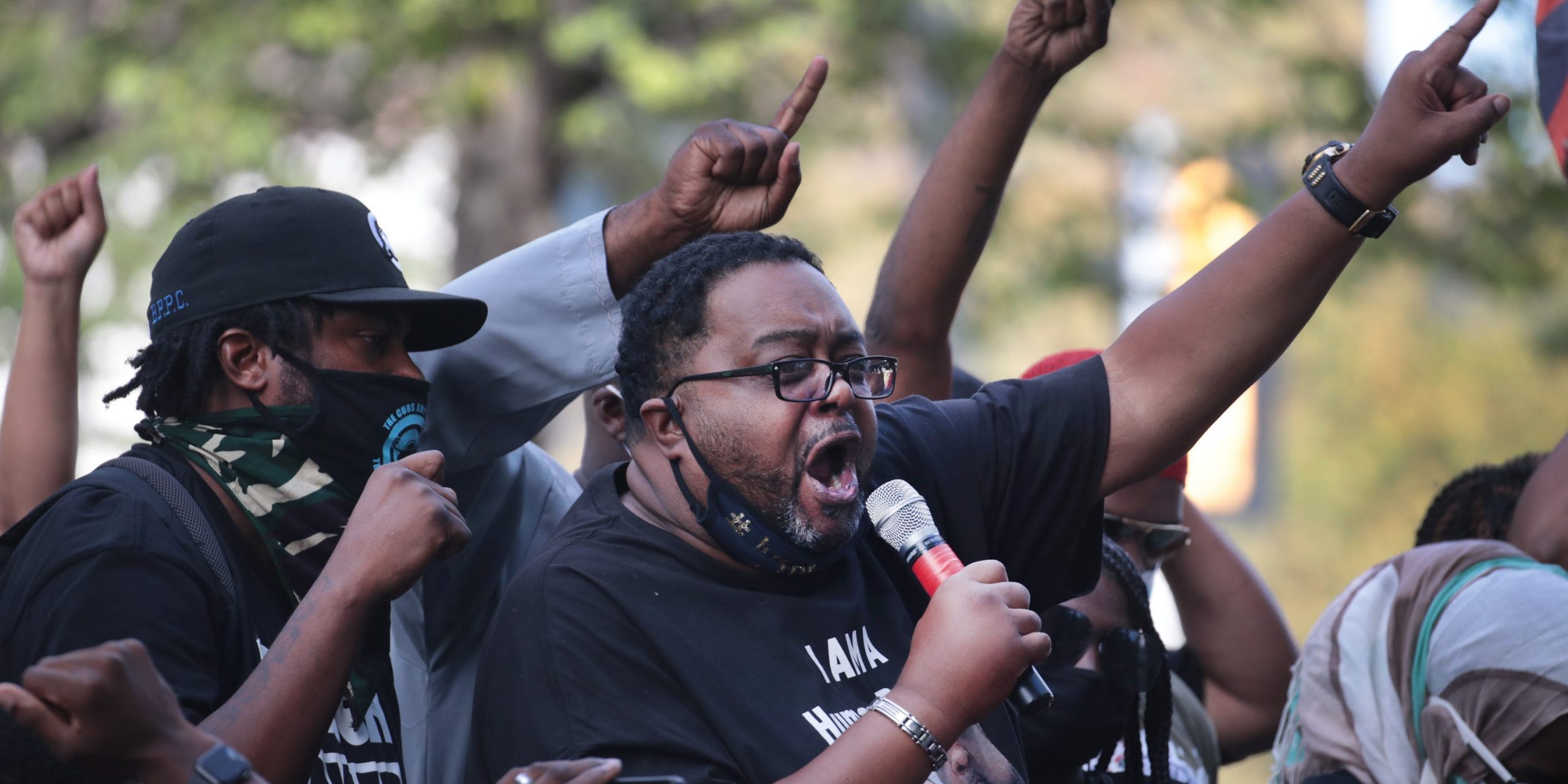 Jacob Blake Sr. speaks during a rally in support of his son Jacob Blake in front of the Kenosha County Courthouse on August 29, 2020 in Kenosha, Wisconsin.