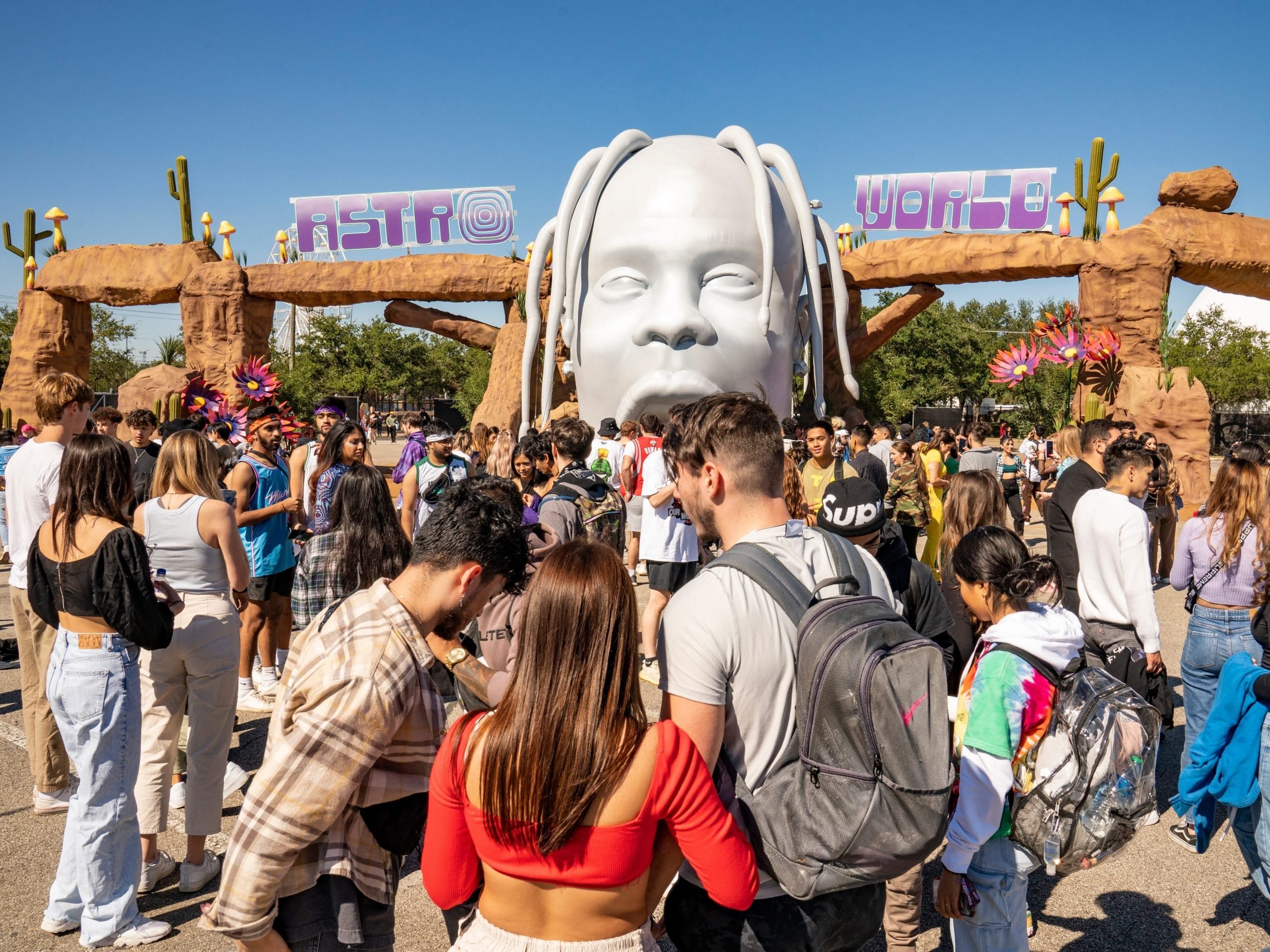 Fans during 2021 Astroworld Festival at NRG Park on November 05, 2021 in Houston, Texas.