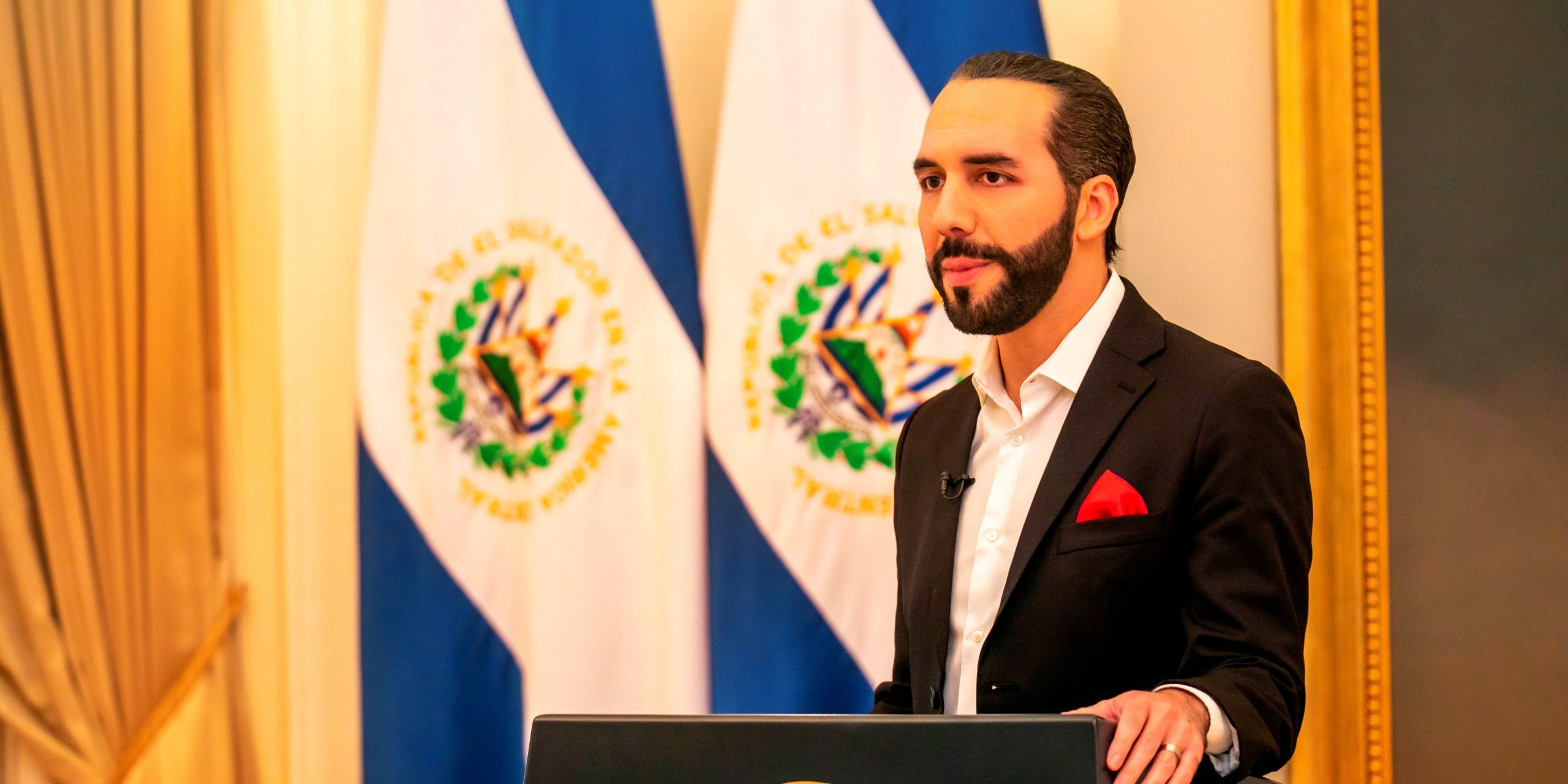 El Salvador's President Nayib Bukele addresses the nation during a live broadcast to speak about his bitcoin legal tender plan, at the Presidential House in San Salvador, El Salvador June 24, 2021.