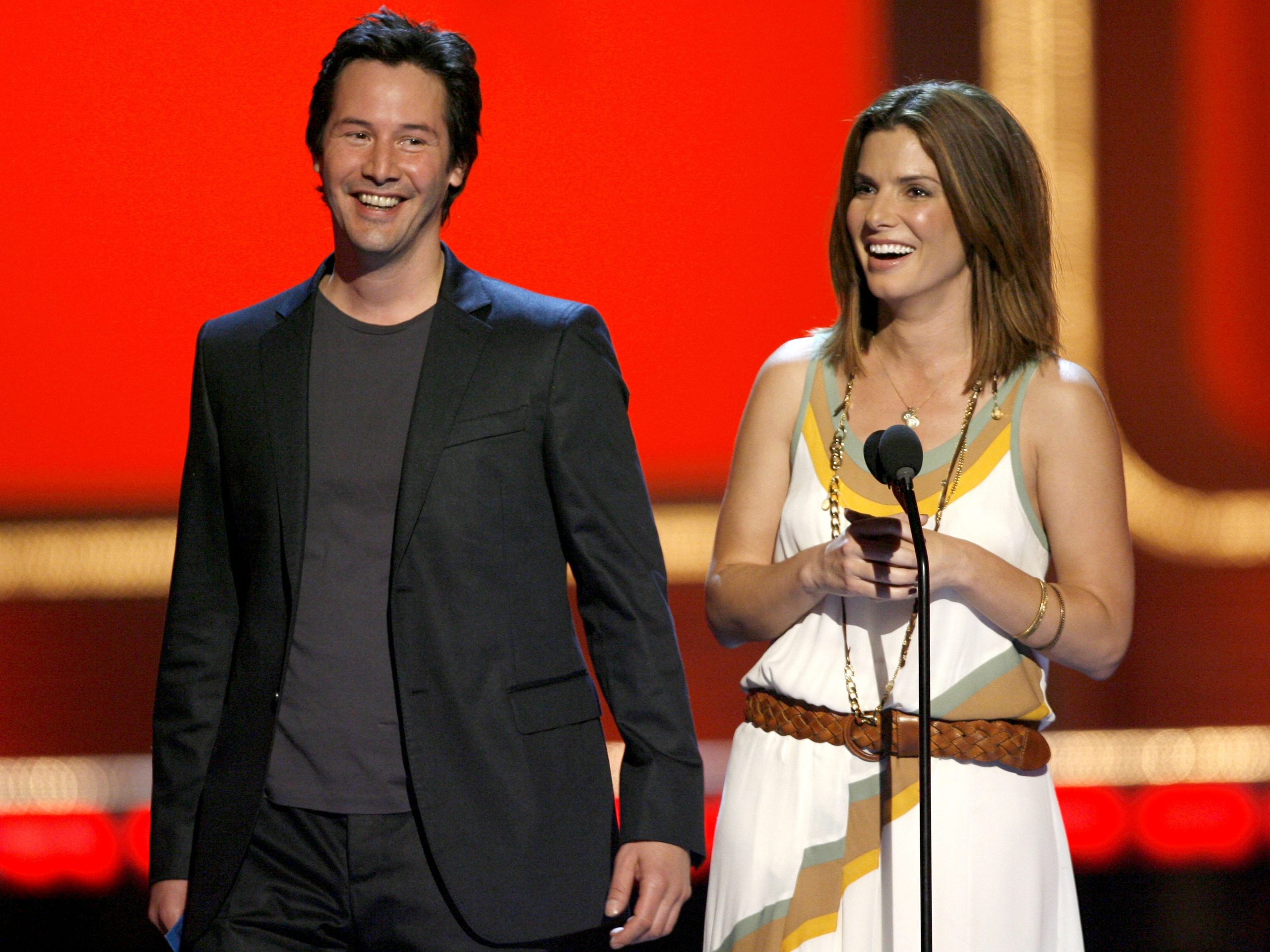 Keanu Reeves and Sandra Bullock, presenters during 2006 MTV Movie Awards