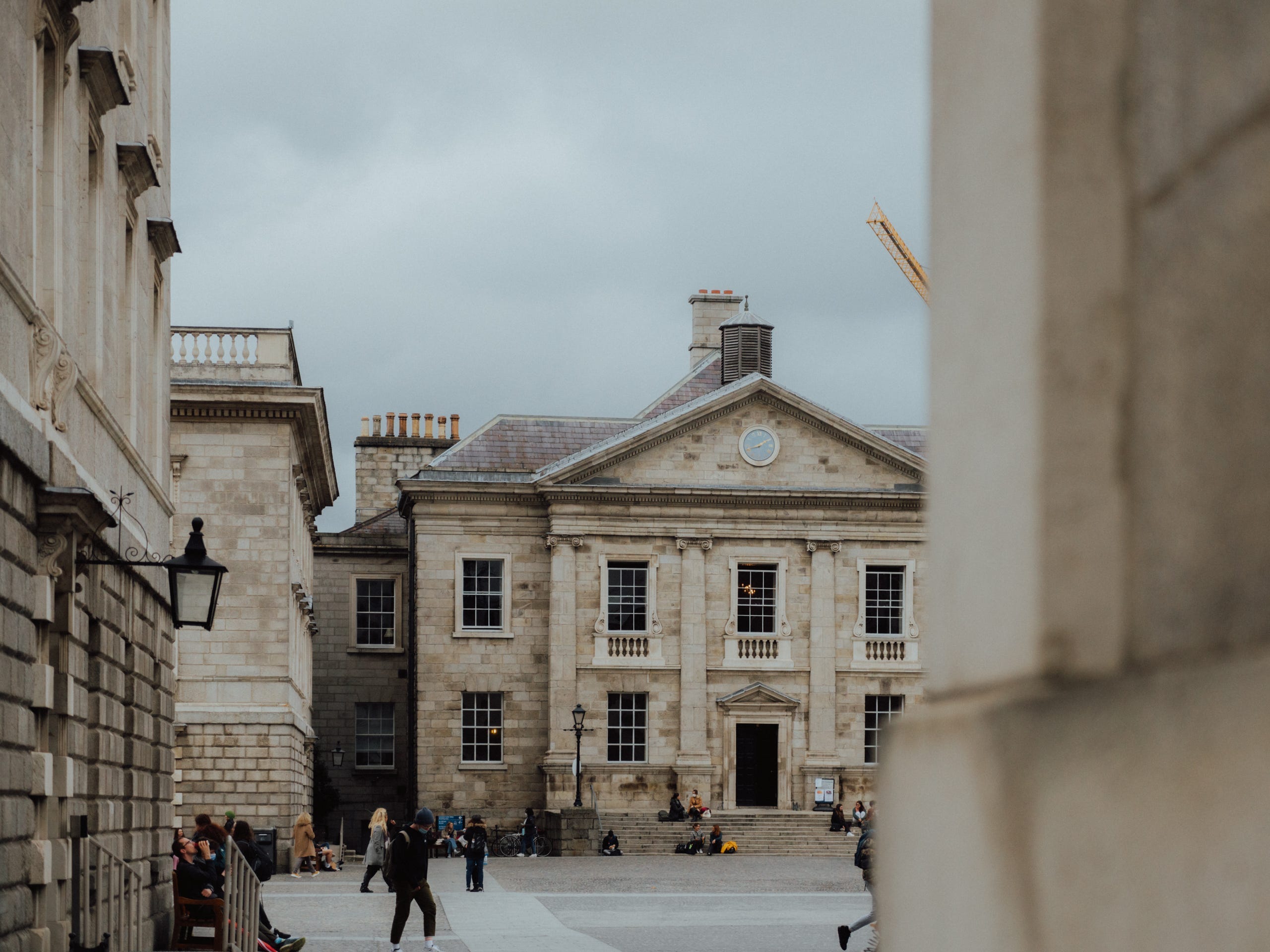 The exterior of Trinity College in Dublin, Ireland.