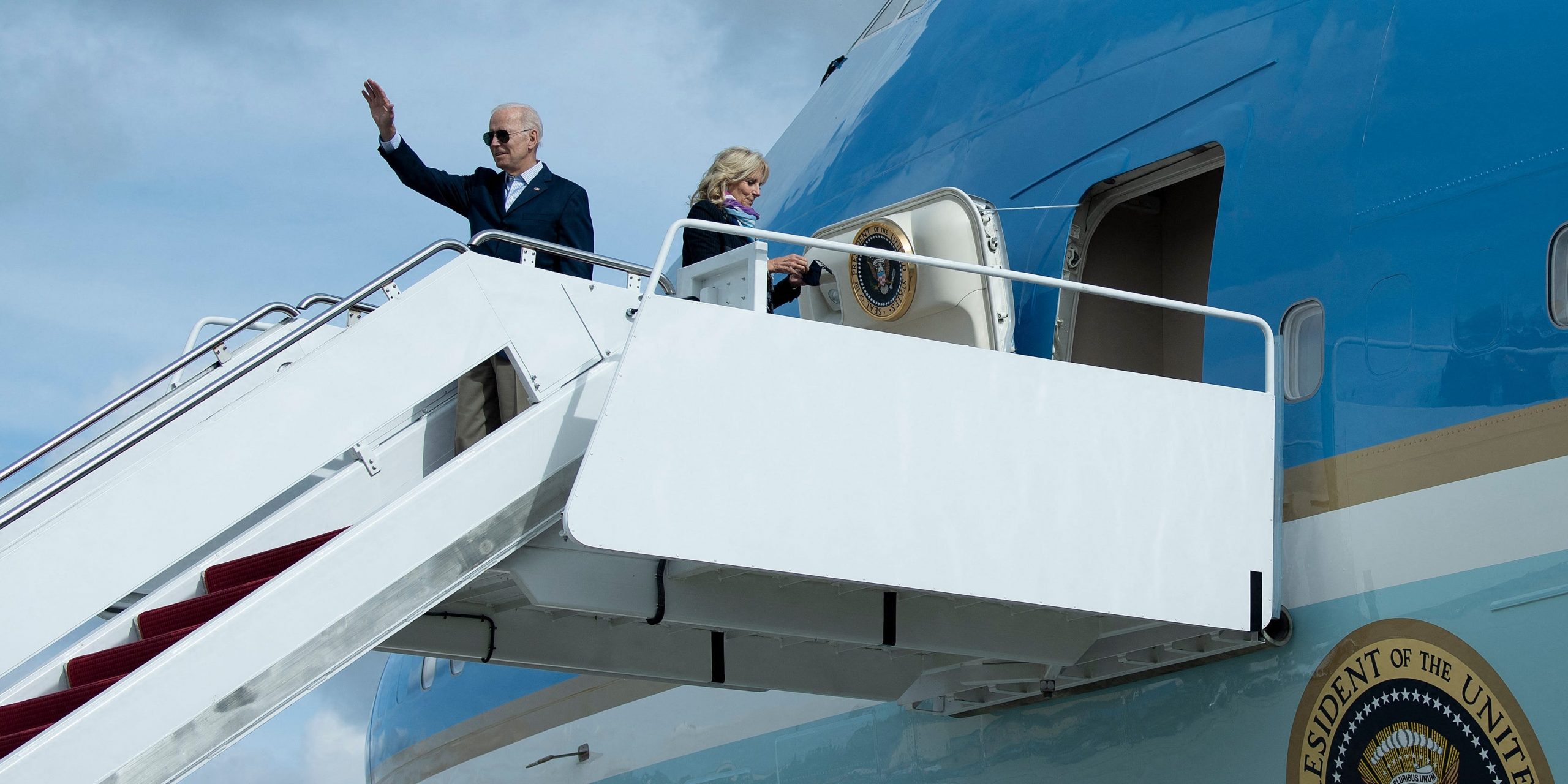 President Joe Biden boards Air Force One