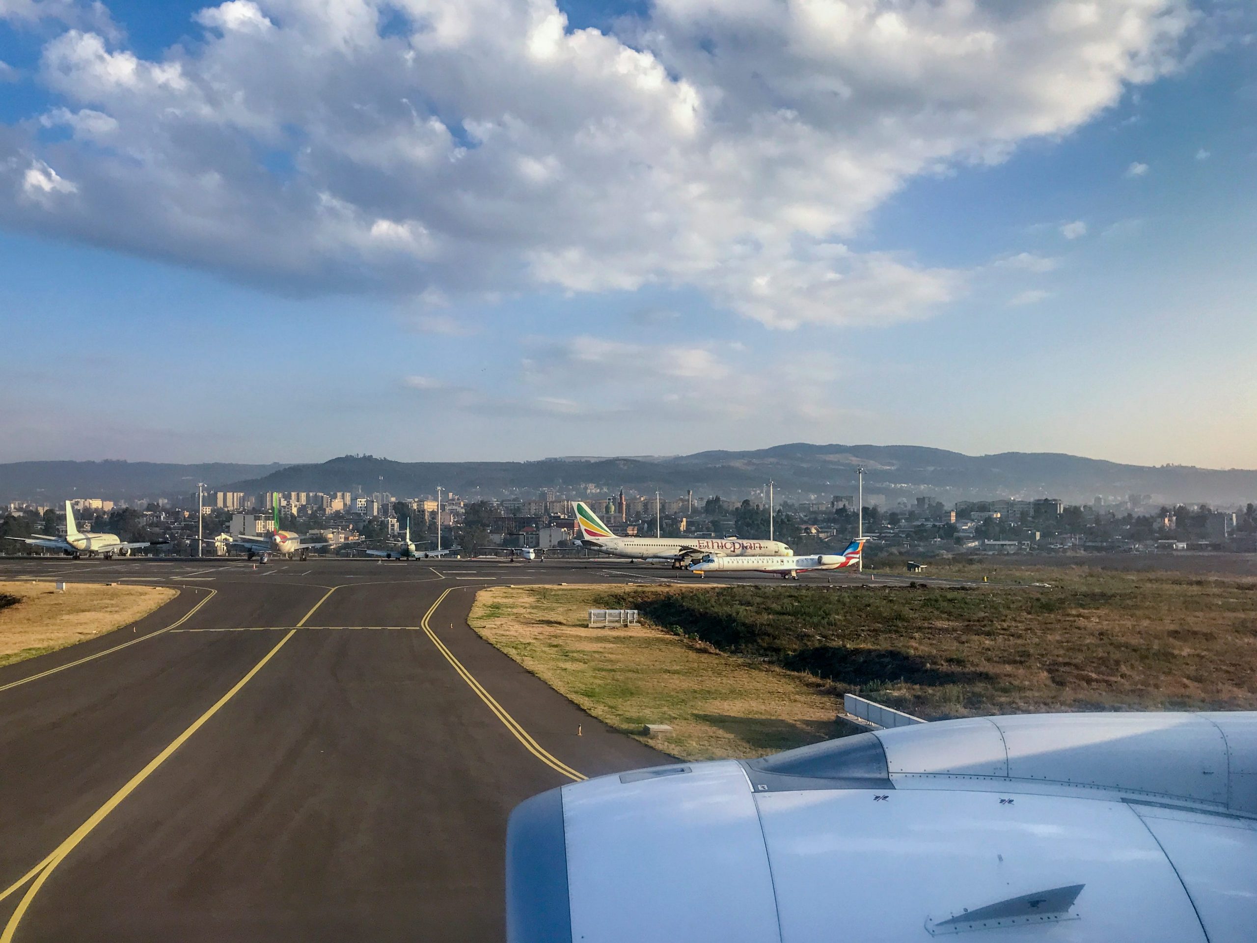 Planes sit on the tarmac at Bole International Airport in Addis Ababa, Ethiopia Wednesday, March 10, 2021.