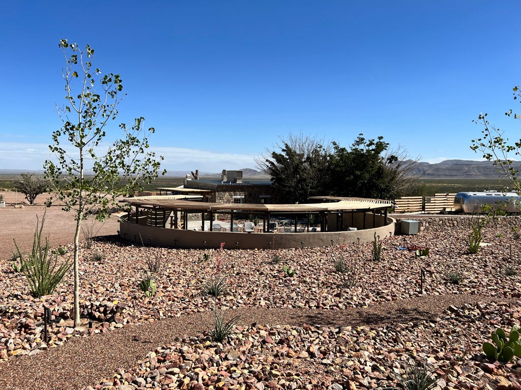 Fire pit in Blue Origin's Astronaut Village