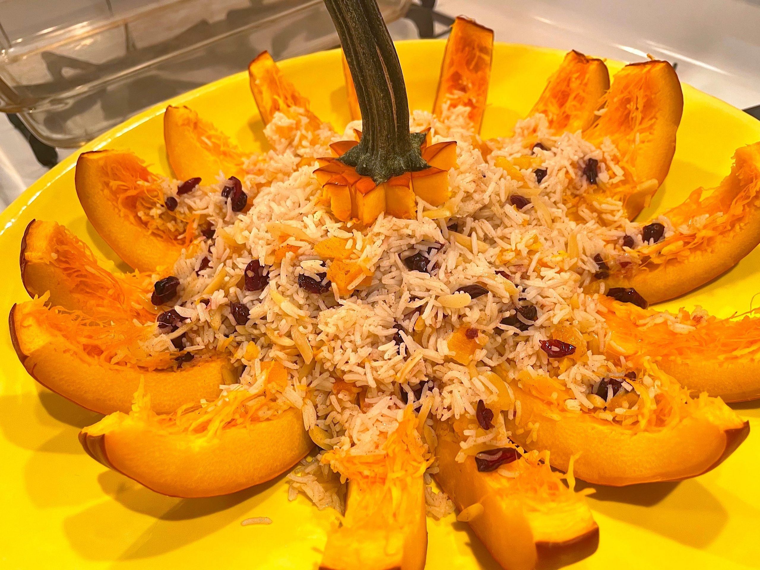 Baked pumpkin with rice