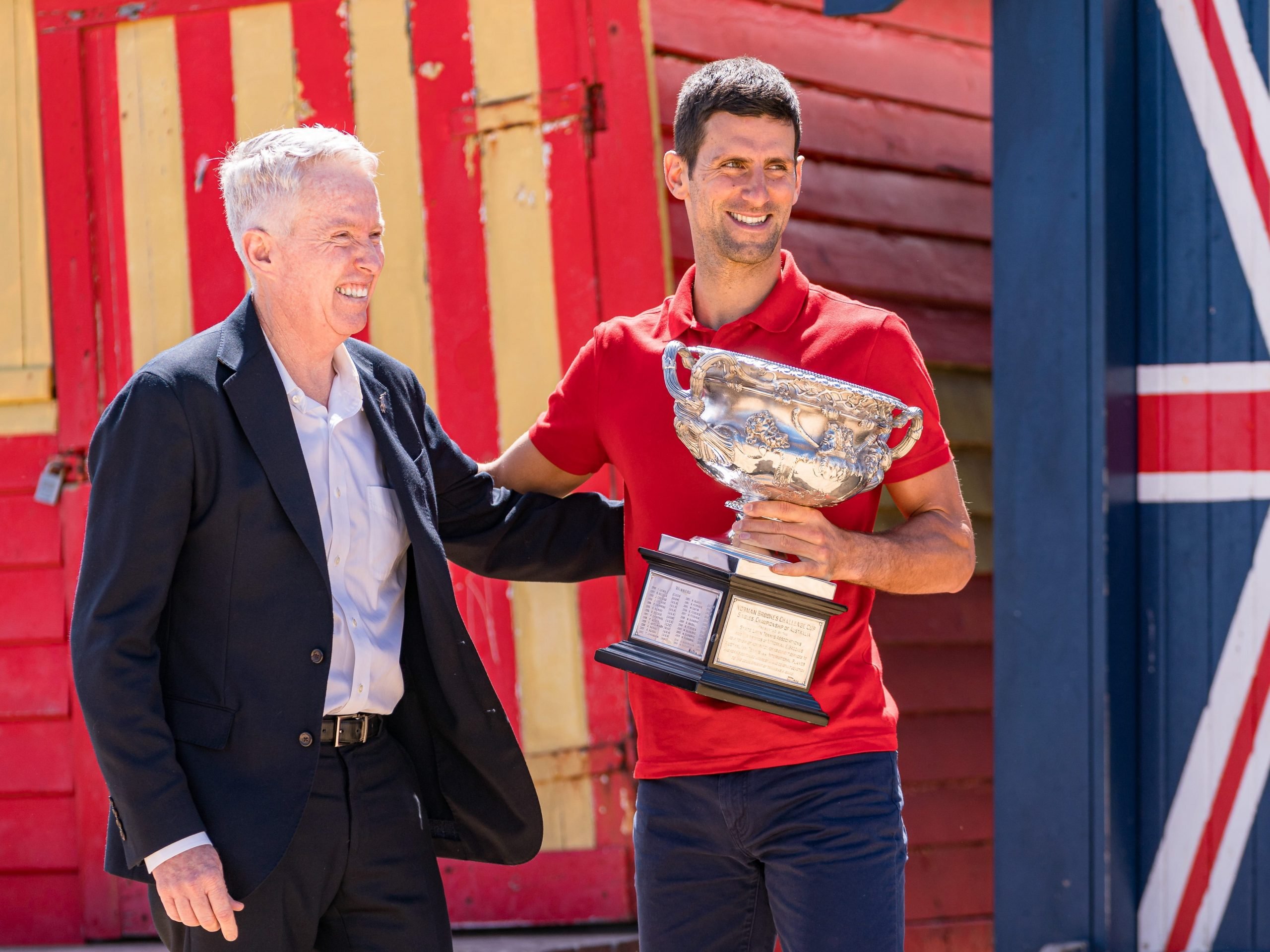 Craig Tiley and Novak Djokovic.