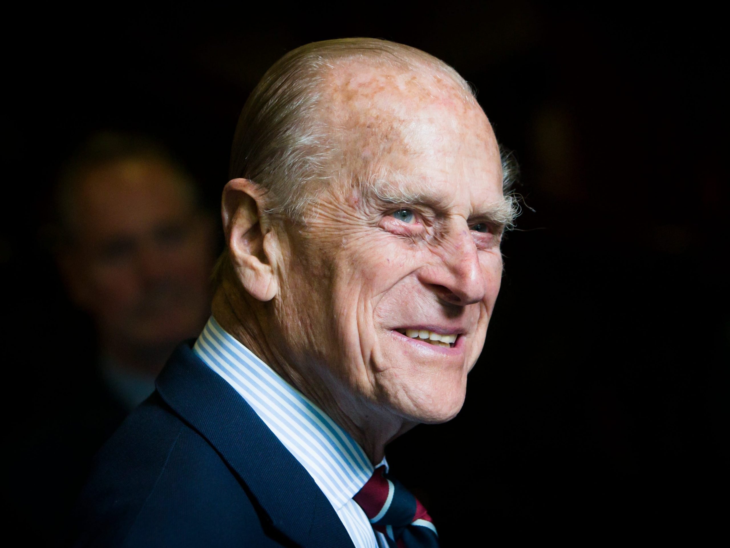 Prince Philip, Duke of Edinburgh smiles during a visit to the headquarters of the Royal Auxiliary Air Force's (RAuxAF) 603 Squadron on July 4, 2015 in Edinburgh, Scotland.