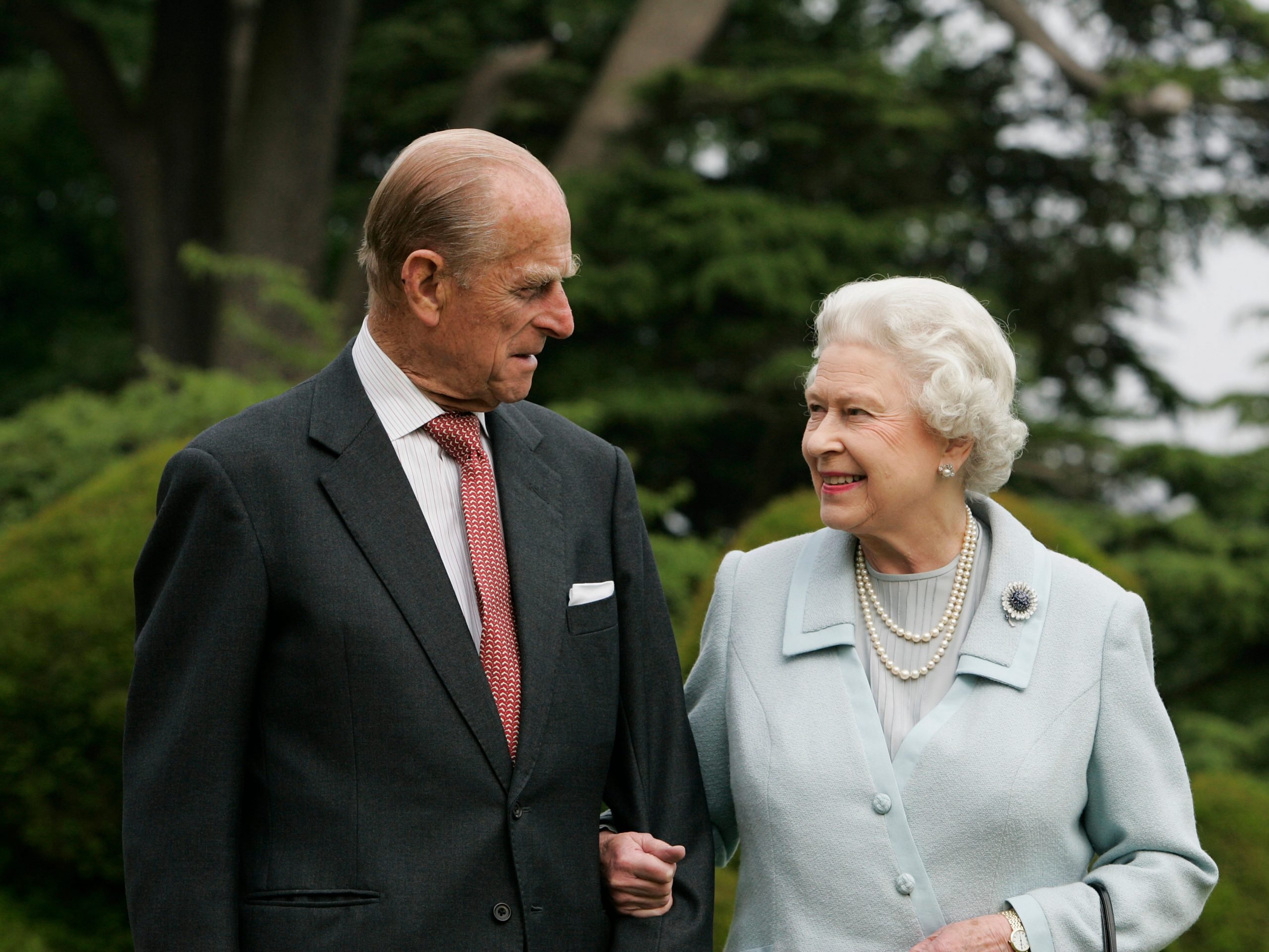 In this image, made available November 18, 2007, HM The Queen Elizabeth II and Prince Philip, The Duke of Edinburgh re-visit Broadlands, to mark their Diamond Wedding Anniversary on November 20. The royals spent their wedding night at Broadlands in Hampshire in November 1947, the former home of Prince Philip's uncle, Earl Mountbatten.