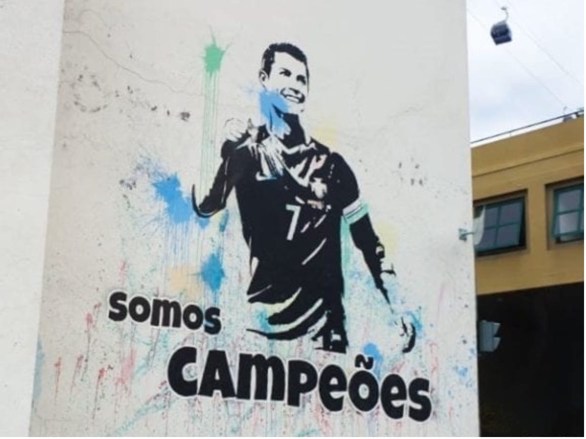 Ronaldo graffiti in Funchal Madeira