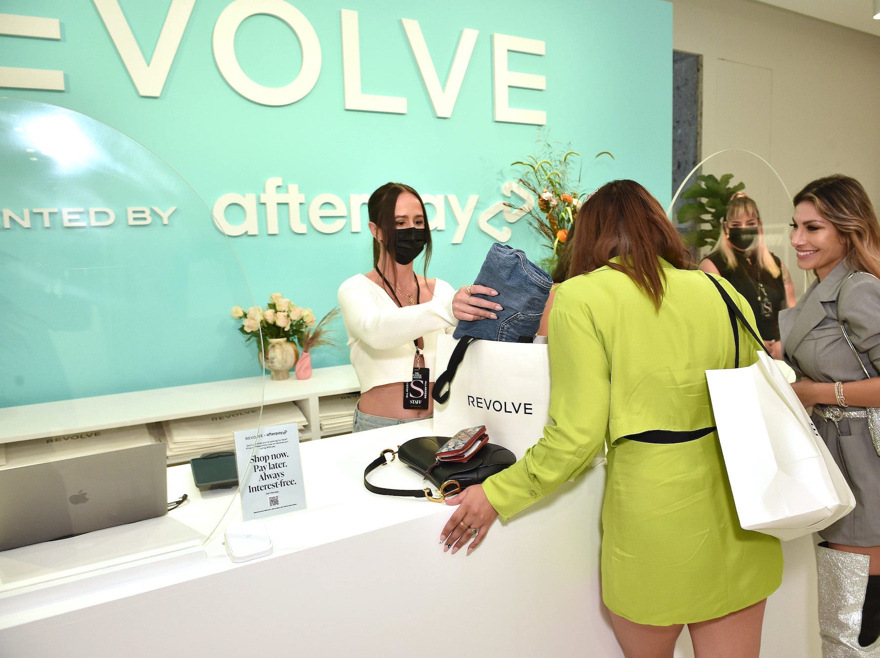 Shoppers at a Revolve x Afterpay event during New York Fashion Week in 2021.