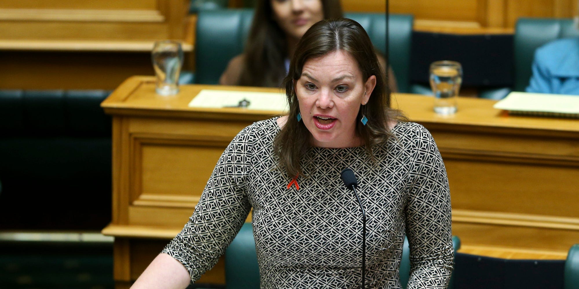 Green MP Julie Anne Genter speaks during the first sitting day of New Zealand's 53rd Parliament on December 01, 2020 in Wellington, New Zealand.