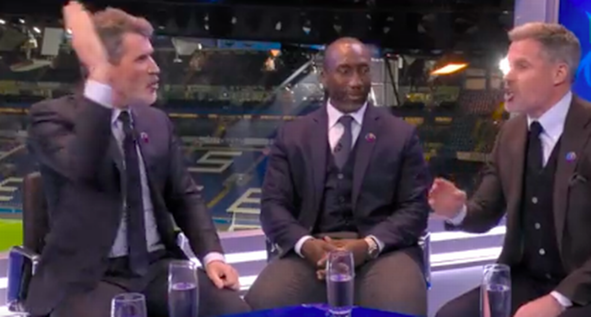 Roy Keane and Jamie Carragher argue on Sky Sports