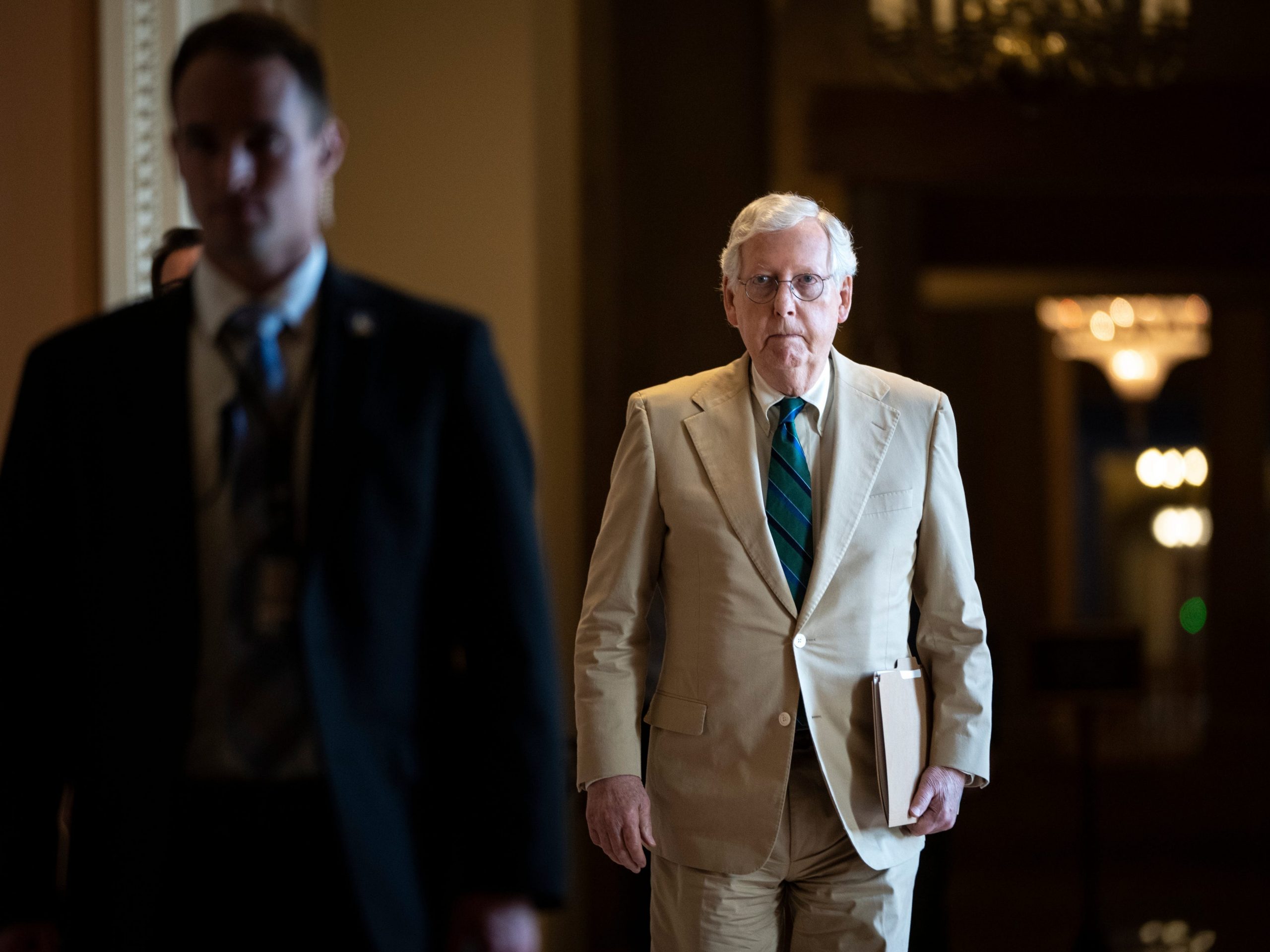 Mitch McConnell tan suit